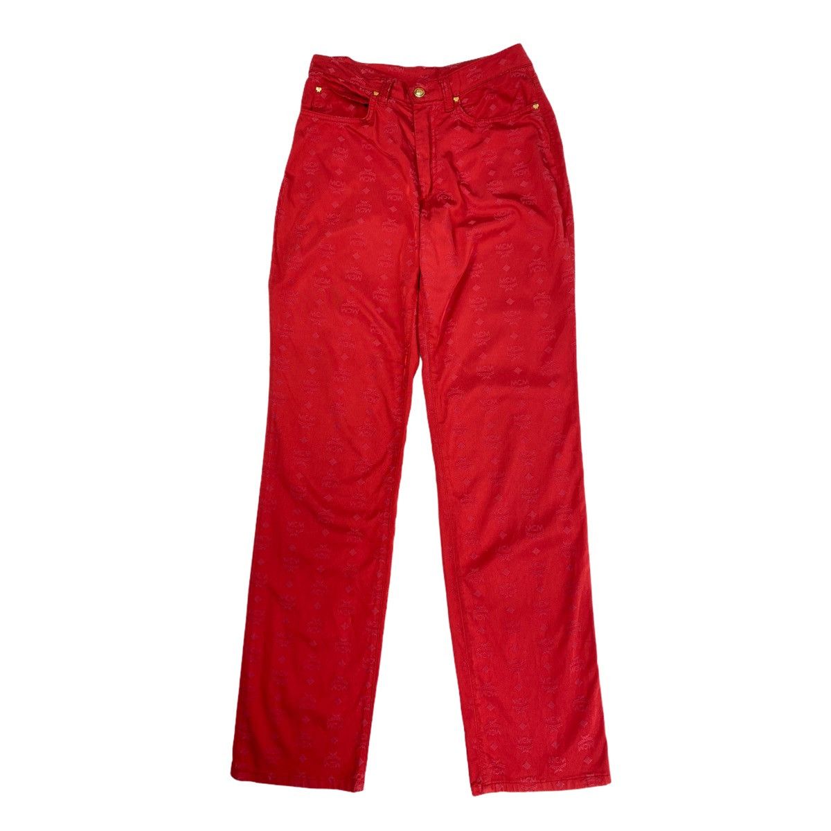 MCM 🔥LAST DROP🔥 90s MCM Monogram Golden Jeans Red Elastic Size 28" / US 6 / IT 42 - 1 Thumbnail