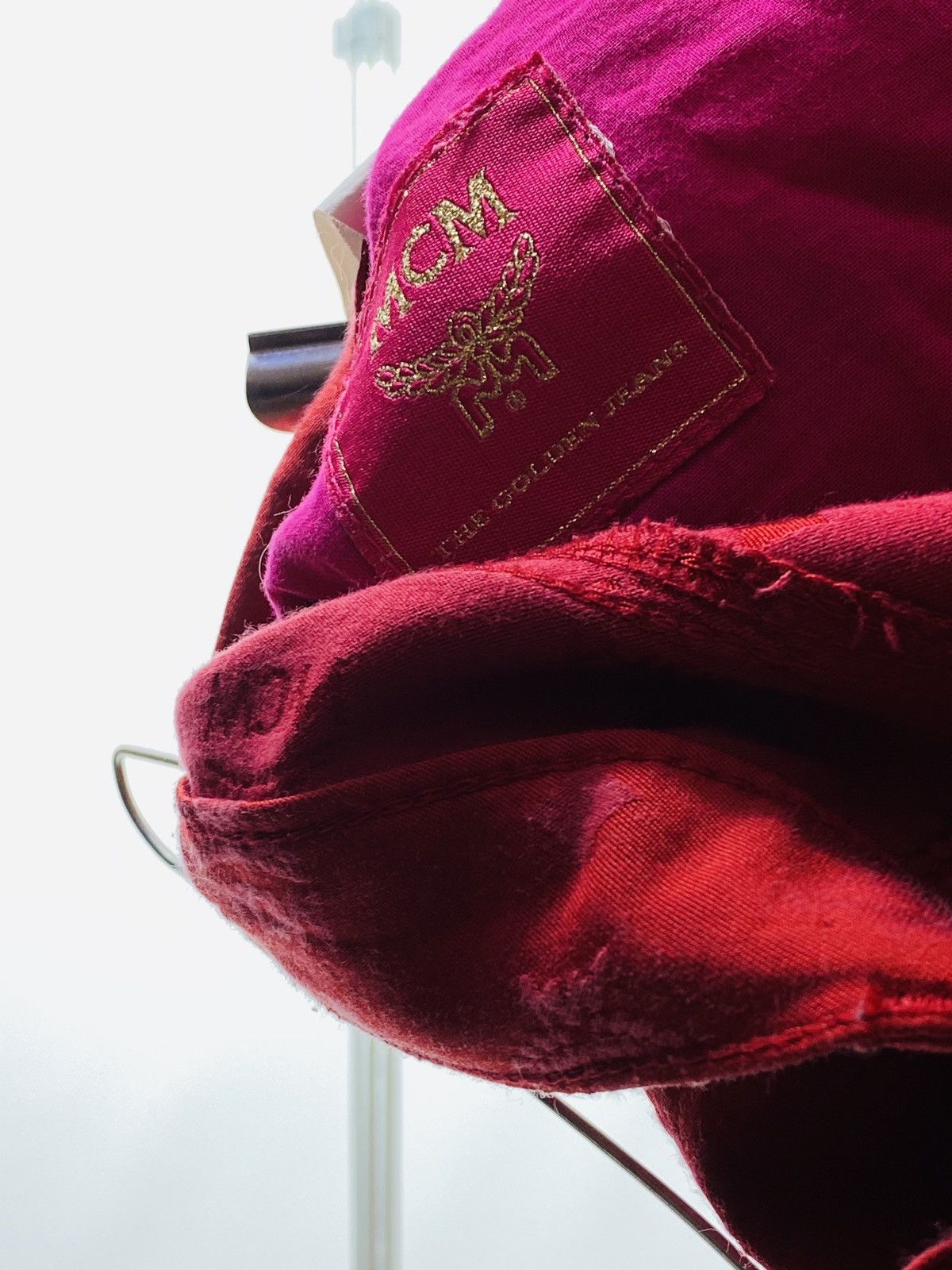 MCM 🔥LAST DROP🔥 90s MCM Monogram Golden Jeans Red Elastic Size 28" / US 6 / IT 42 - 4 Thumbnail