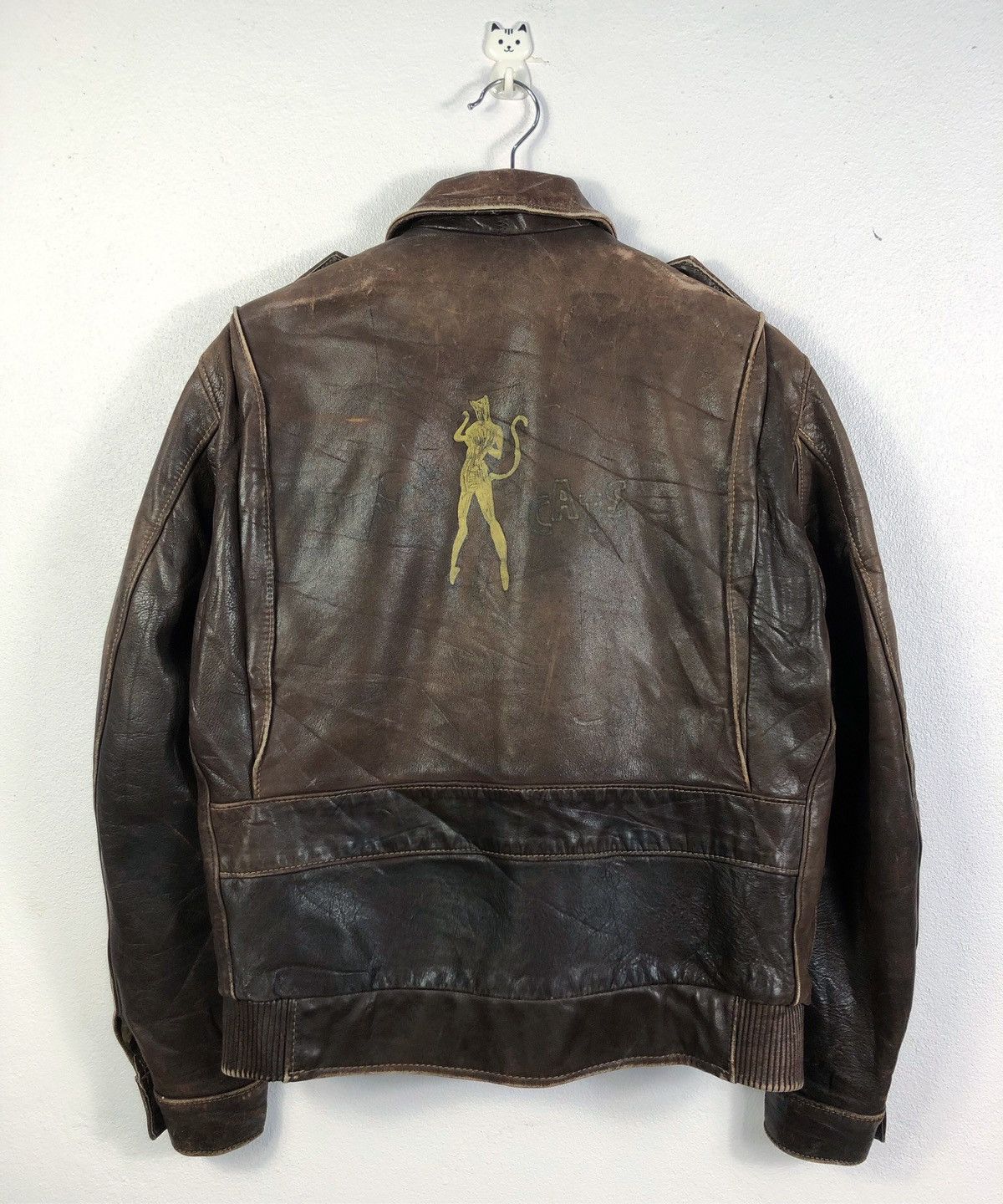Schott Rare Vintage Schott Black Cats Handpaint Leather Jacket Size US M / EU 48-50 / 2 - 1 Thumbnail