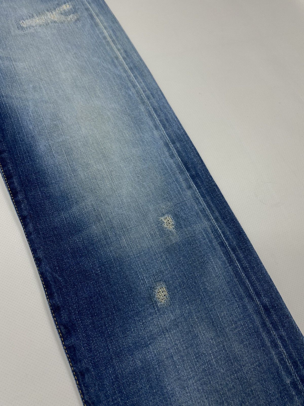 Edwin 🔥LASTDROP🔥 Rainbow Selvedge Distressed Mid Tapered Jeans Size US 30 / EU 46 - 6 Thumbnail