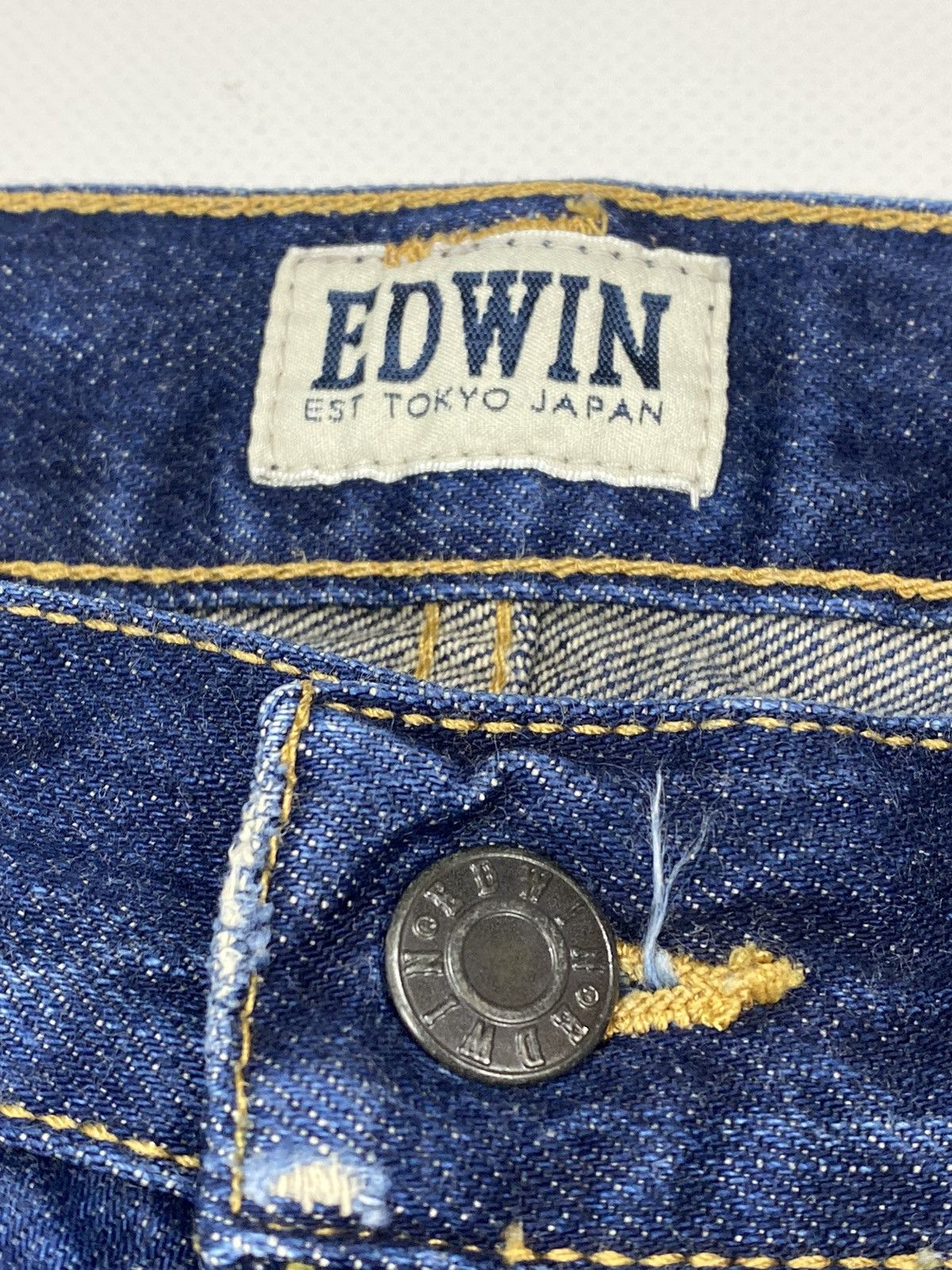 Edwin 🔥LASTDROP🔥 Rainbow Selvedge Distressed Mid Tapered Jeans Size US 30 / EU 46 - 11 Thumbnail