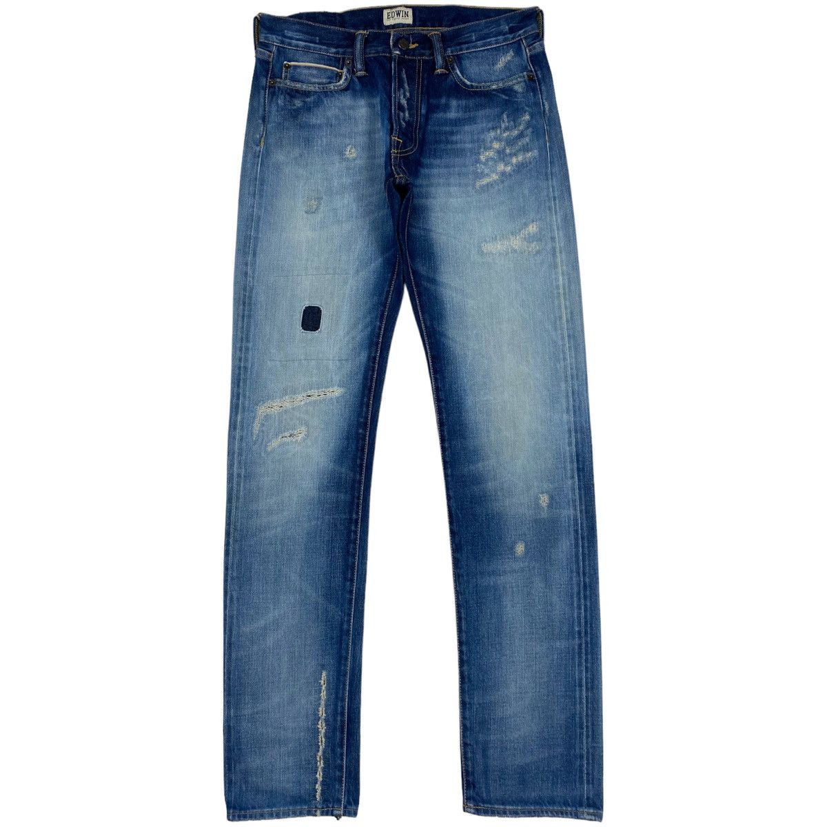 Edwin 🔥LASTDROP🔥 Rainbow Selvedge Distressed Mid Tapered Jeans Size US 30 / EU 46 - 3 Thumbnail