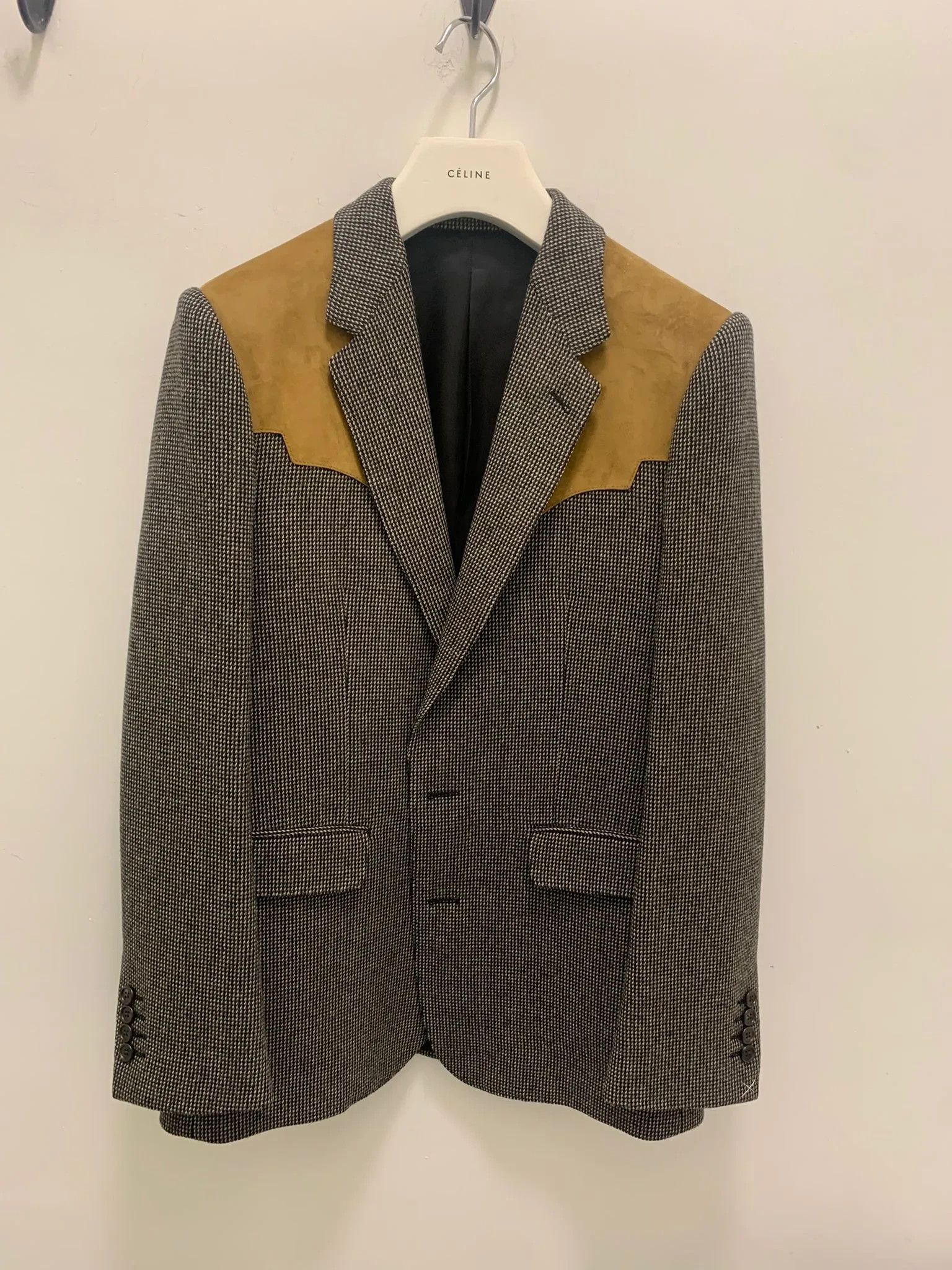 Celine Micro Tweed 2B Blazer in Multicolor Size US M / EU 48-50 / 2 - 2 Thumbnail