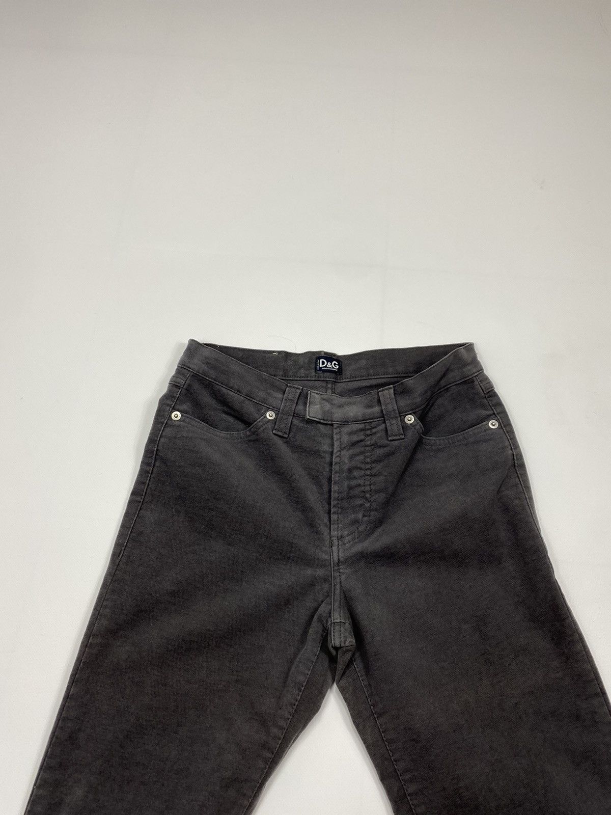 Dolce & Gabbana 🔥LASTDROP🔥 DG Velour Grey Stonewashed High Waist Pants Size 29" - 12 Thumbnail