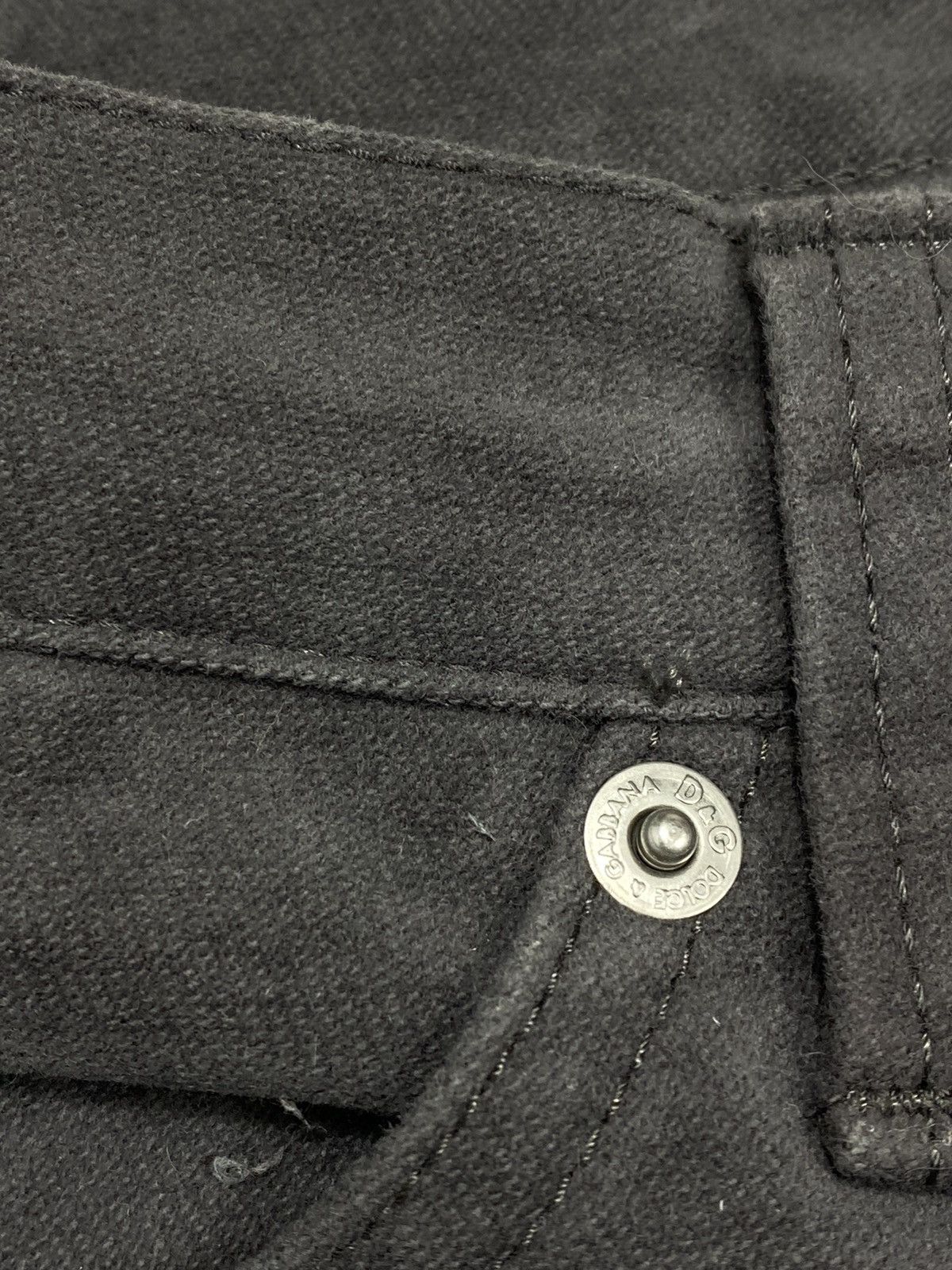 Dolce & Gabbana 🔥LASTDROP🔥 DG Velour Grey Stonewashed High Waist Pants Size 29" - 6 Thumbnail