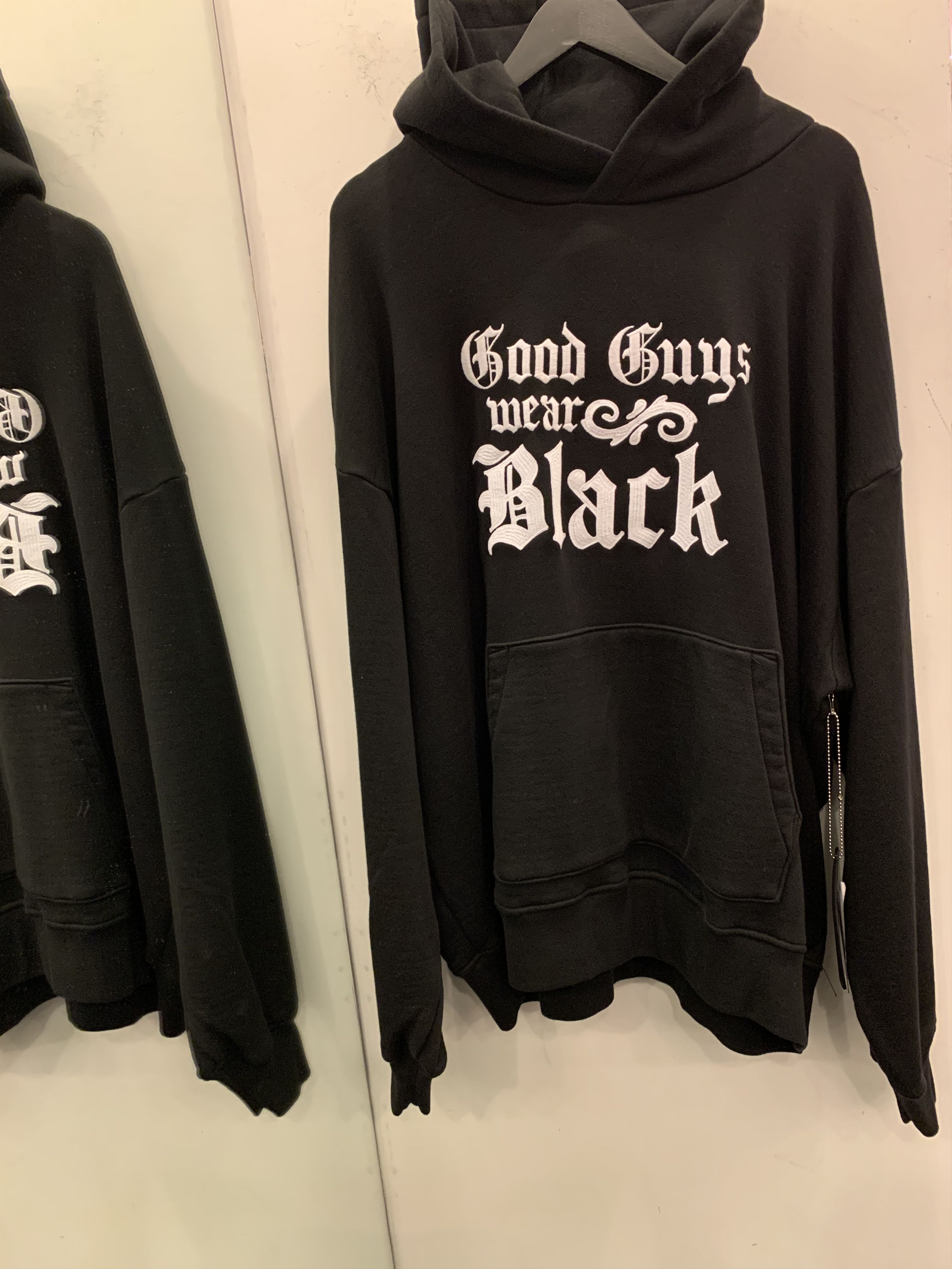 Amiri AMIRI, XXL “Good Guys Wear Black” Hoodie | Grailed