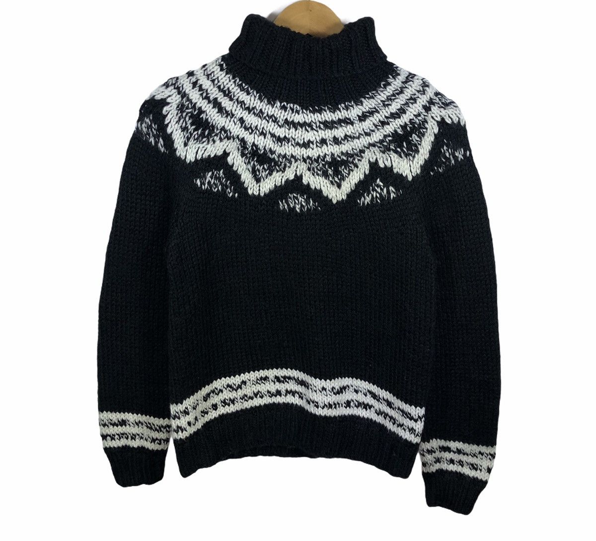 image of Archival Clothing x Comme Ca Ism Comme Ca Du Mode Men Turtle Neck Wool Knitwear in Black (Size Smal
