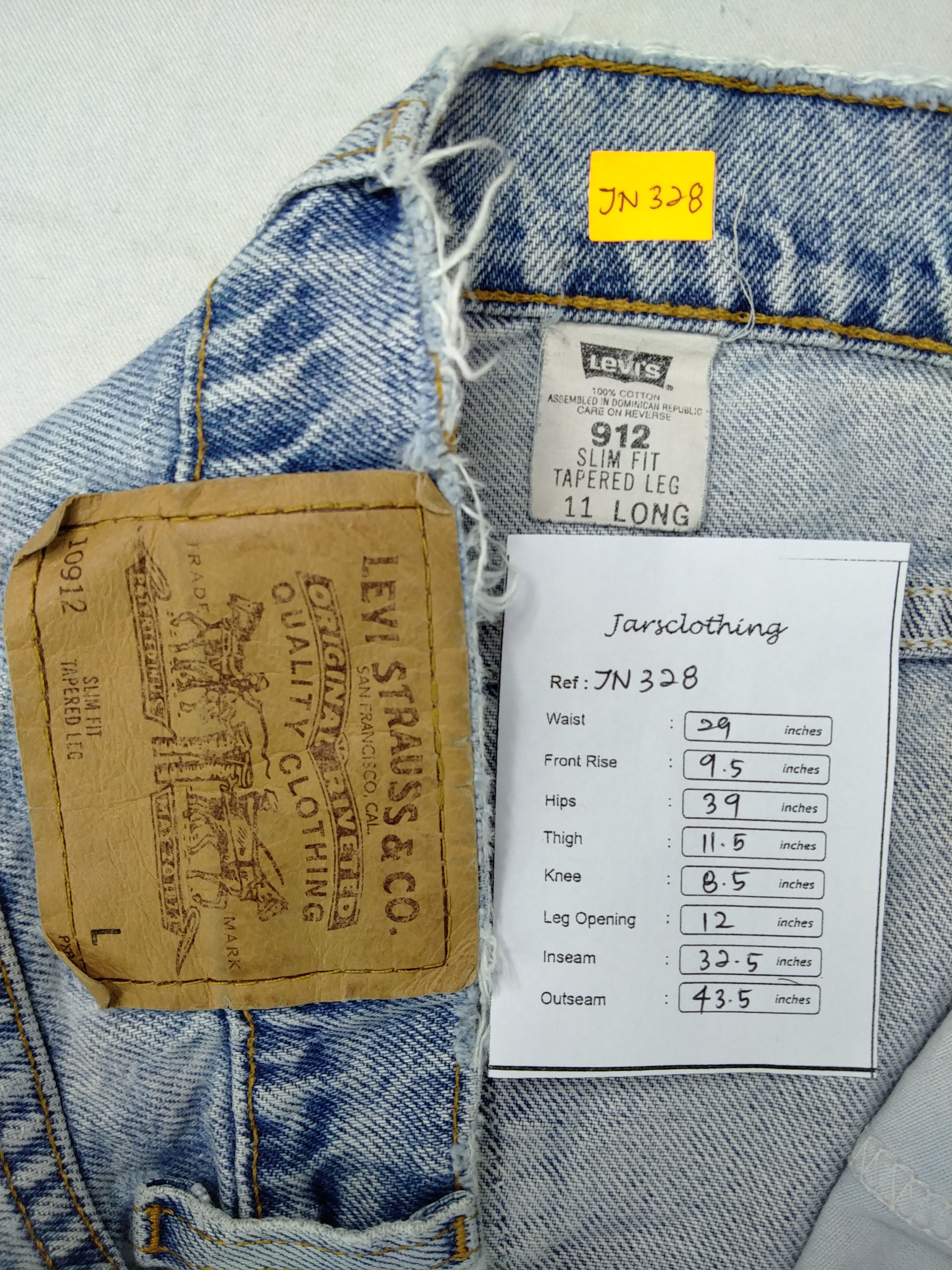 Levi's Vintage Levi's 912 Slim Fit Orange Tab Denim 29x32.5 -JN328 Size US 29 - 9 Thumbnail