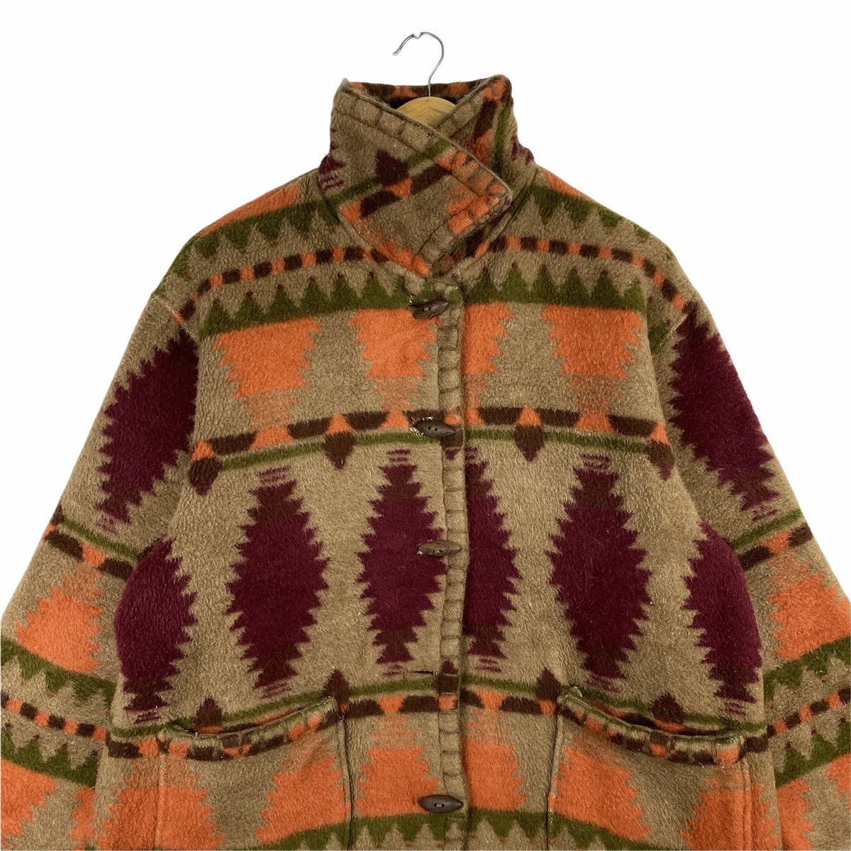 Japanese Brand × Vintage VINTAGE NAVAJO NATIVE DESIGN TOGGLE BUTTON WOOL JACKET Size US L / EU 52-54 / 3 - 5 Thumbnail