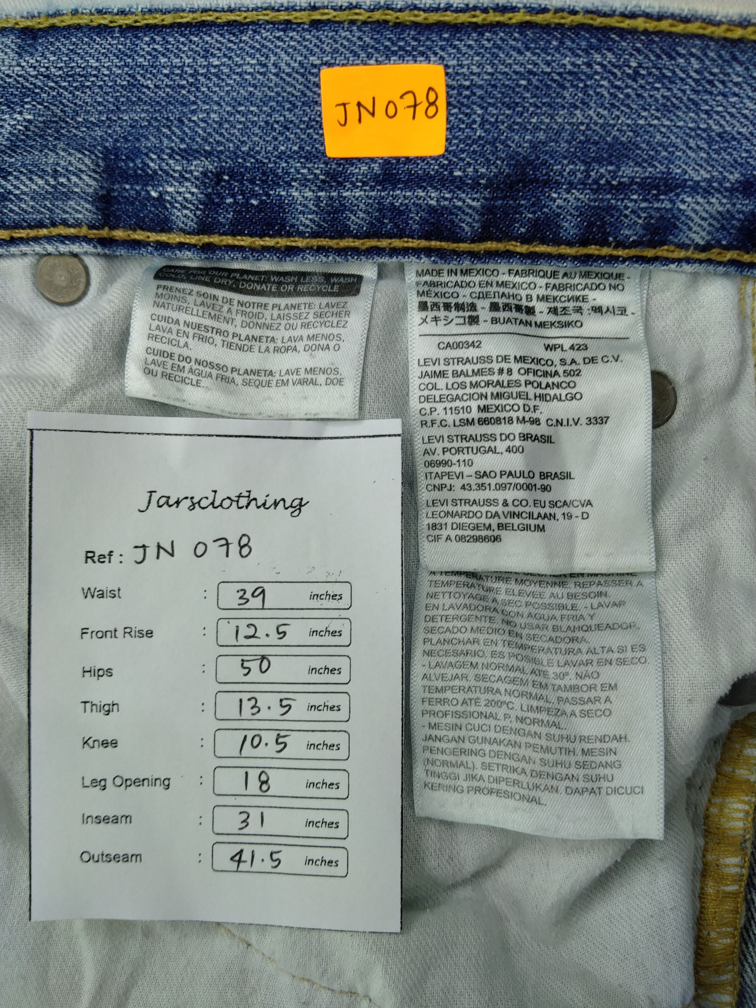 Levi's Vintage Levi's Light Wash Denim 39 x 31 -JN078 Size US 39 - 11 Thumbnail