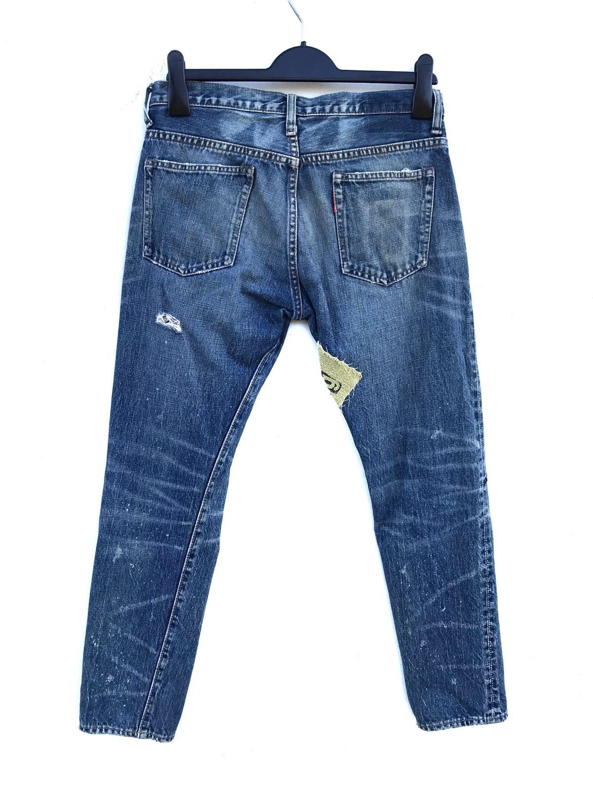 Distressed Rna Slang Patches Destroyed Punk Style Denim Pant