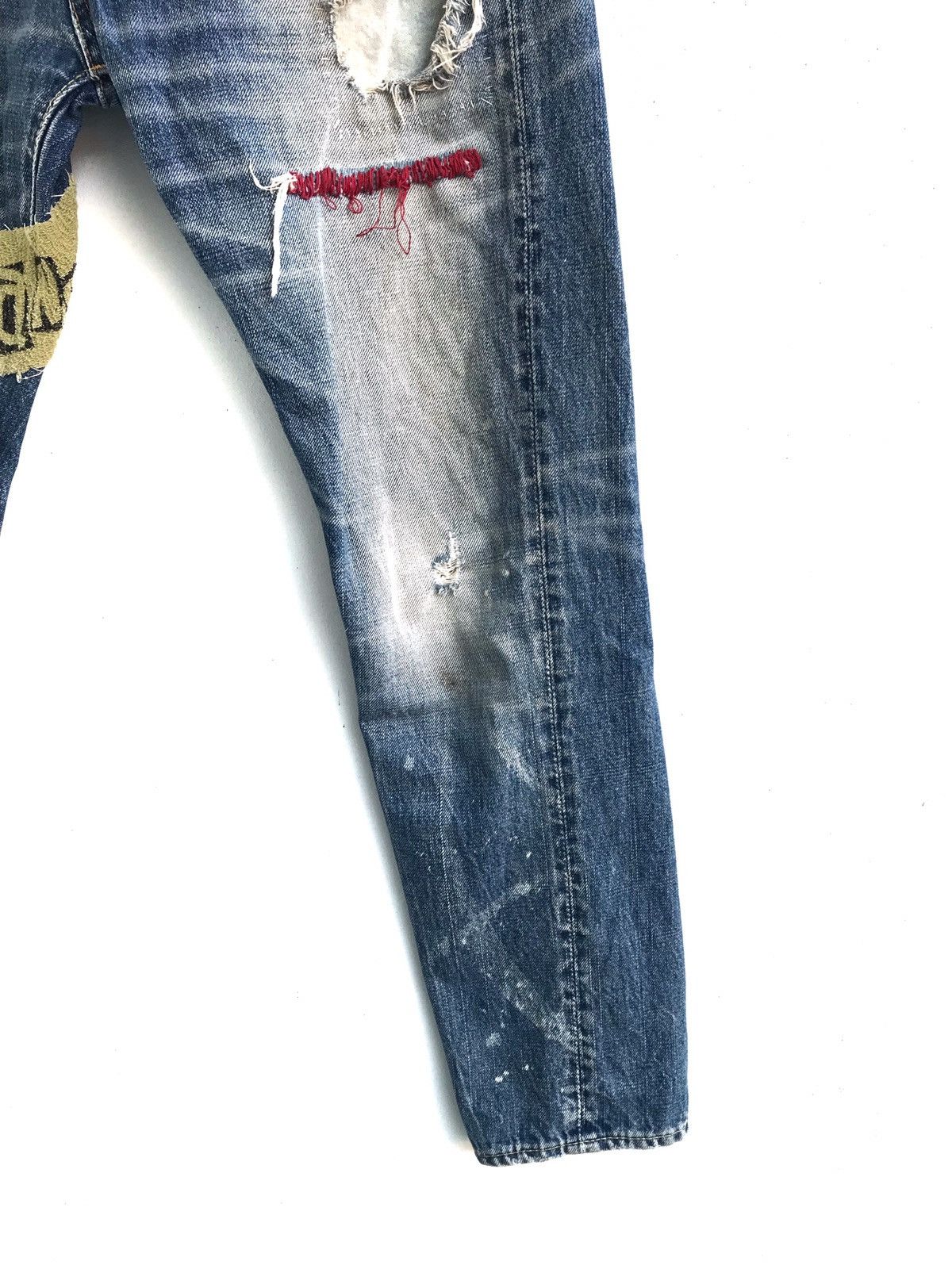 Distressed Rna Slang Patches Destroyed Punk Style Denim Pant