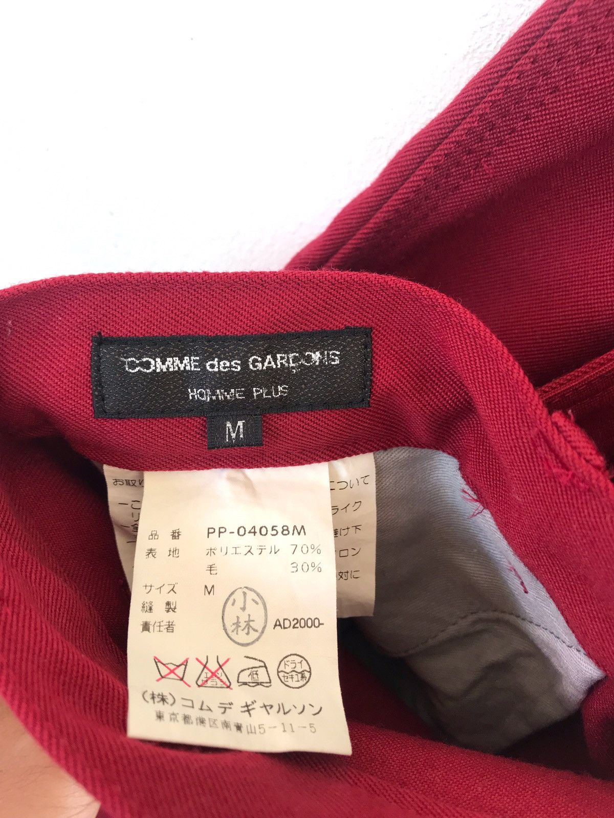 Comme des Garcons Homme Plus Comme des Garçons Homme Plus Red Casual Pants Japan Designer Size US 32 / EU 48 - 2 Thumbnail