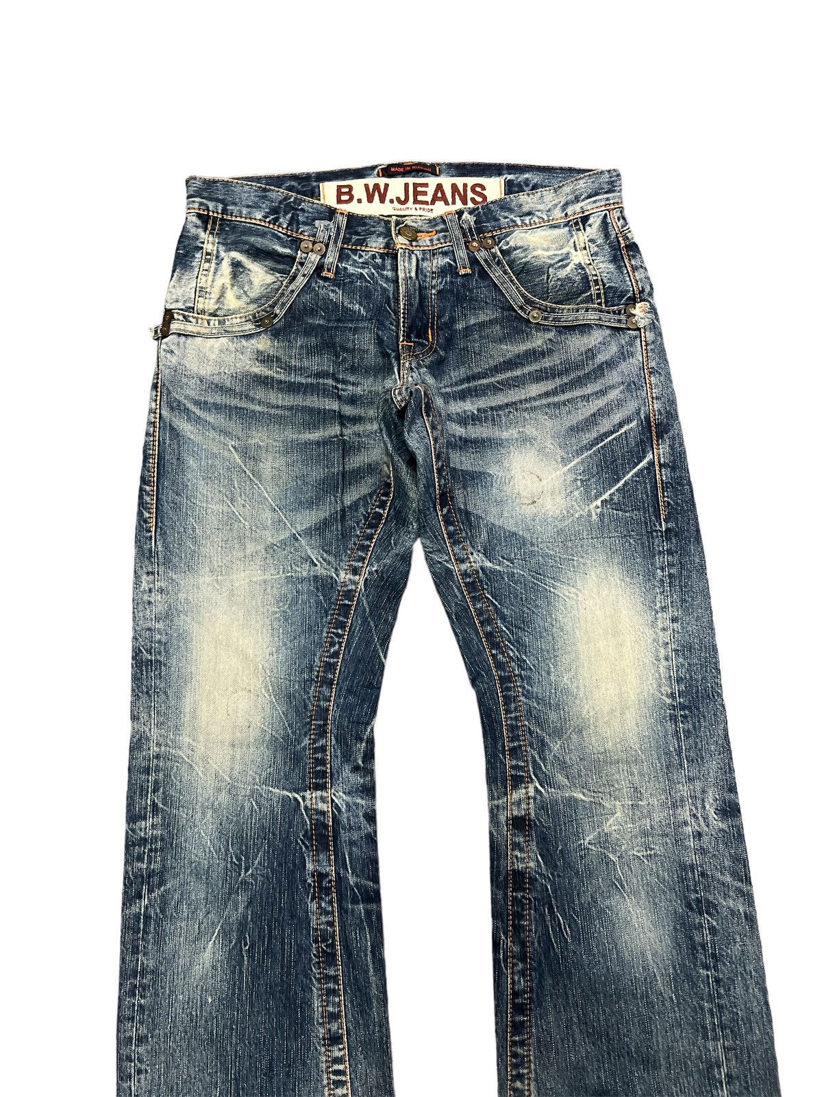 Japanese Brand × Vintage FLARED💥BLUE WAY DISTRESSED DENIM PANT Size US 30 / EU 46 - 3 Thumbnail
