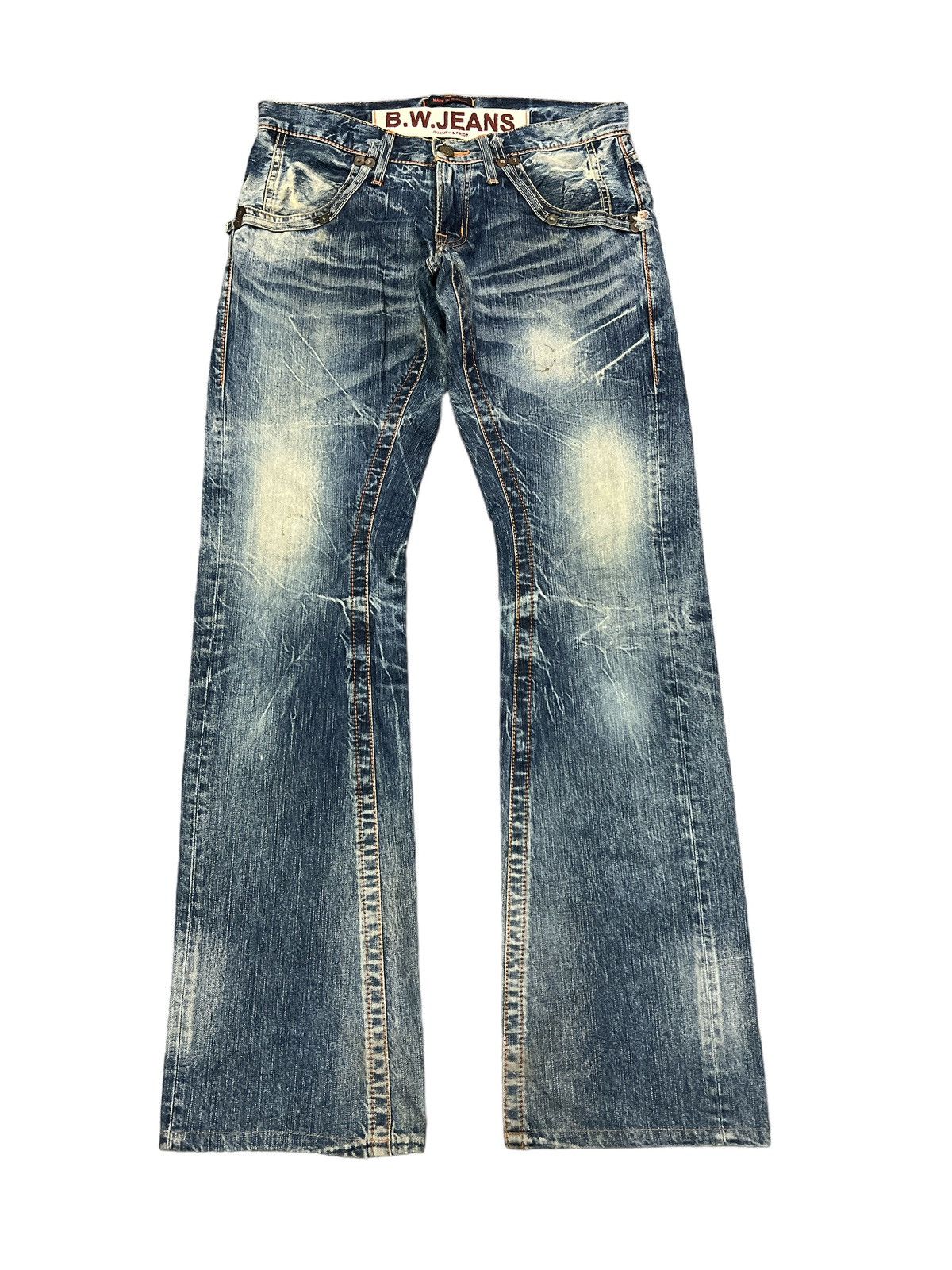 Japanese Brand × Vintage FLARED💥BLUE WAY DISTRESSED DENIM PANT Size US 30 / EU 46 - 1 Thumbnail