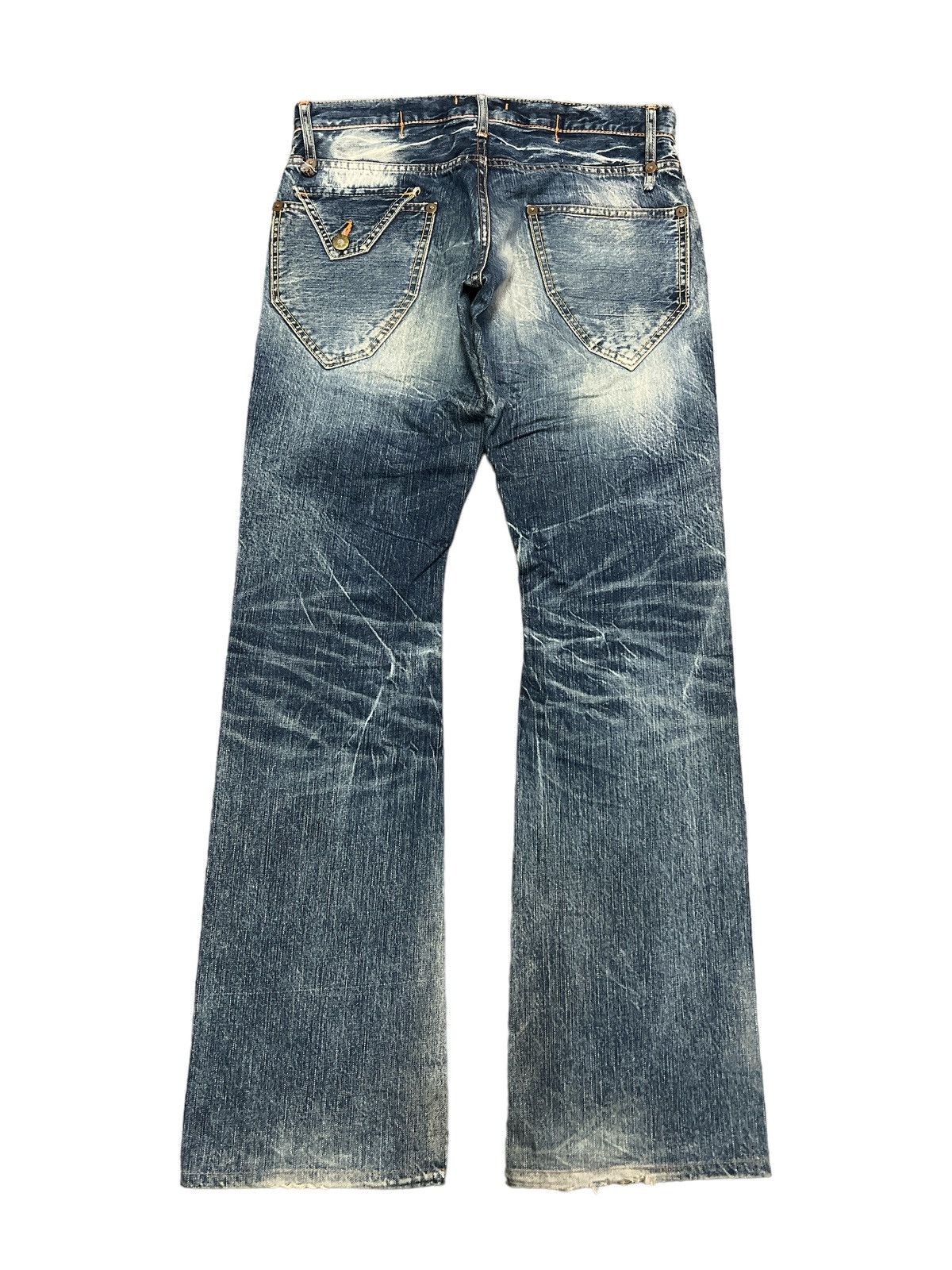 Japanese Brand × Vintage FLARED💥BLUE WAY DISTRESSED DENIM PANT Size US 30 / EU 46 - 6 Thumbnail