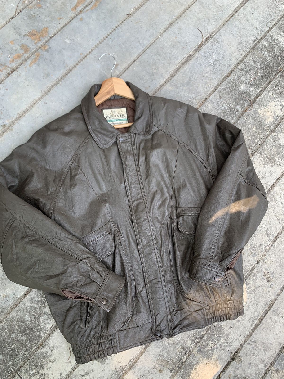 Vintage 👹Vintage Durante Leather Bomber Jacket Size US M / EU 48-50 / 2 - 5 Thumbnail