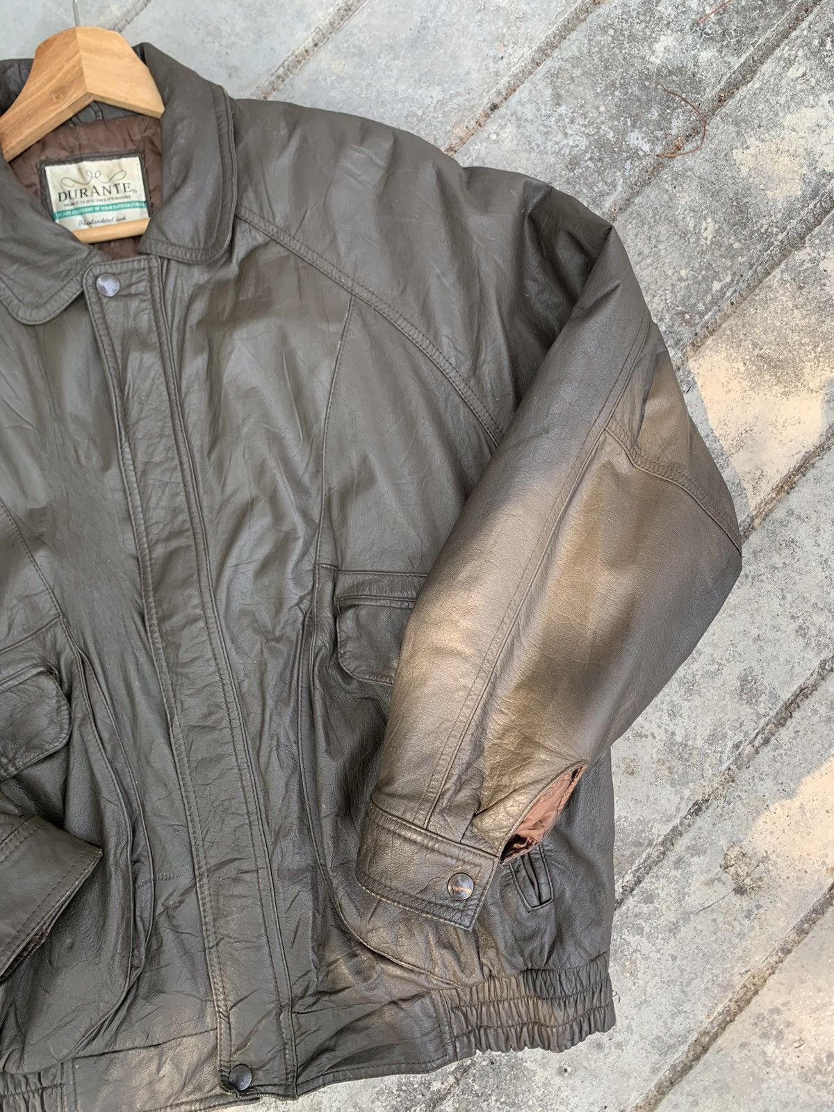 Vintage 👹Vintage Durante Leather Bomber Jacket Size US M / EU 48-50 / 2 - 6 Thumbnail