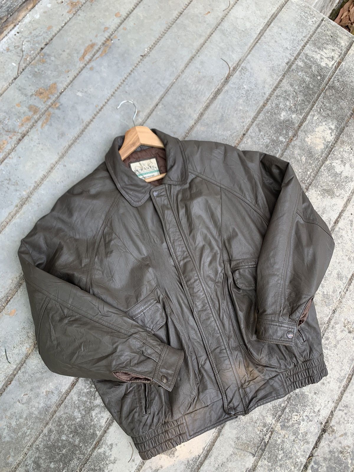 Vintage 👹Vintage Durante Leather Bomber Jacket Size US M / EU 48-50 / 2 - 2 Thumbnail