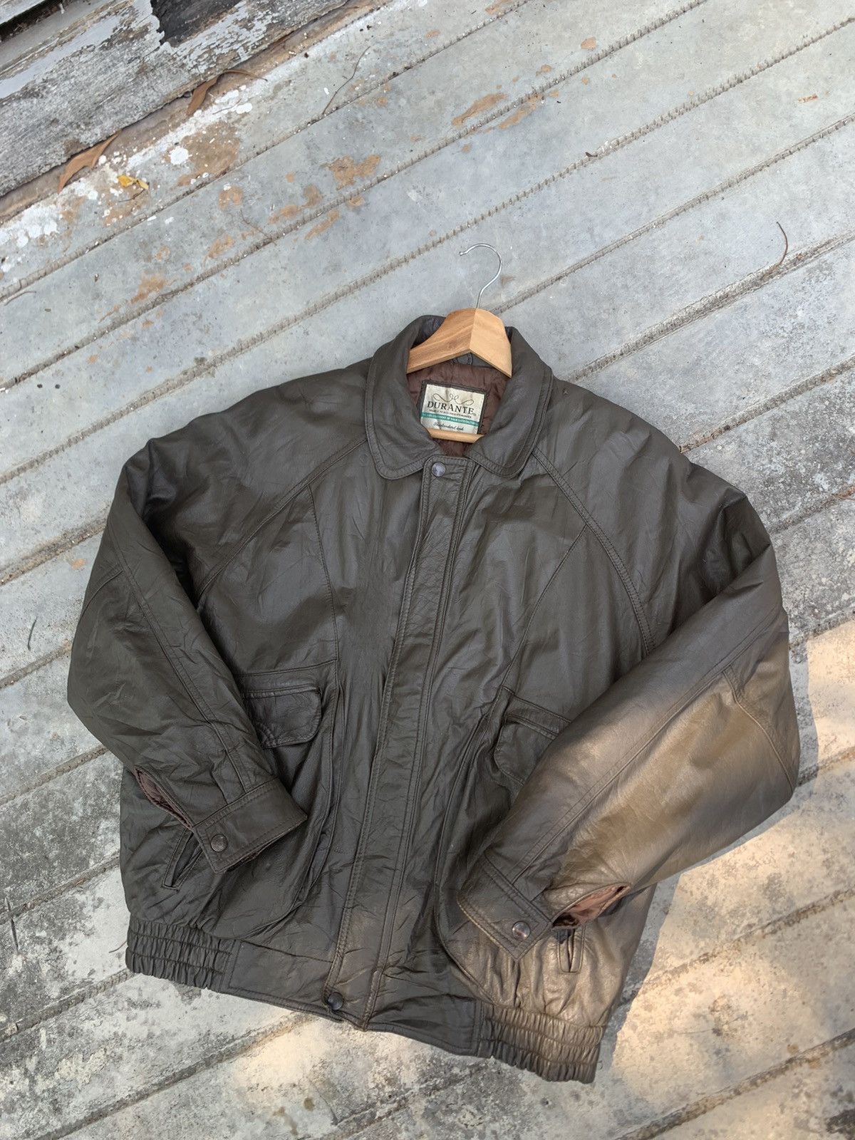 Vintage 👹Vintage Durante Leather Bomber Jacket Size US M / EU 48-50 / 2 - 4 Thumbnail