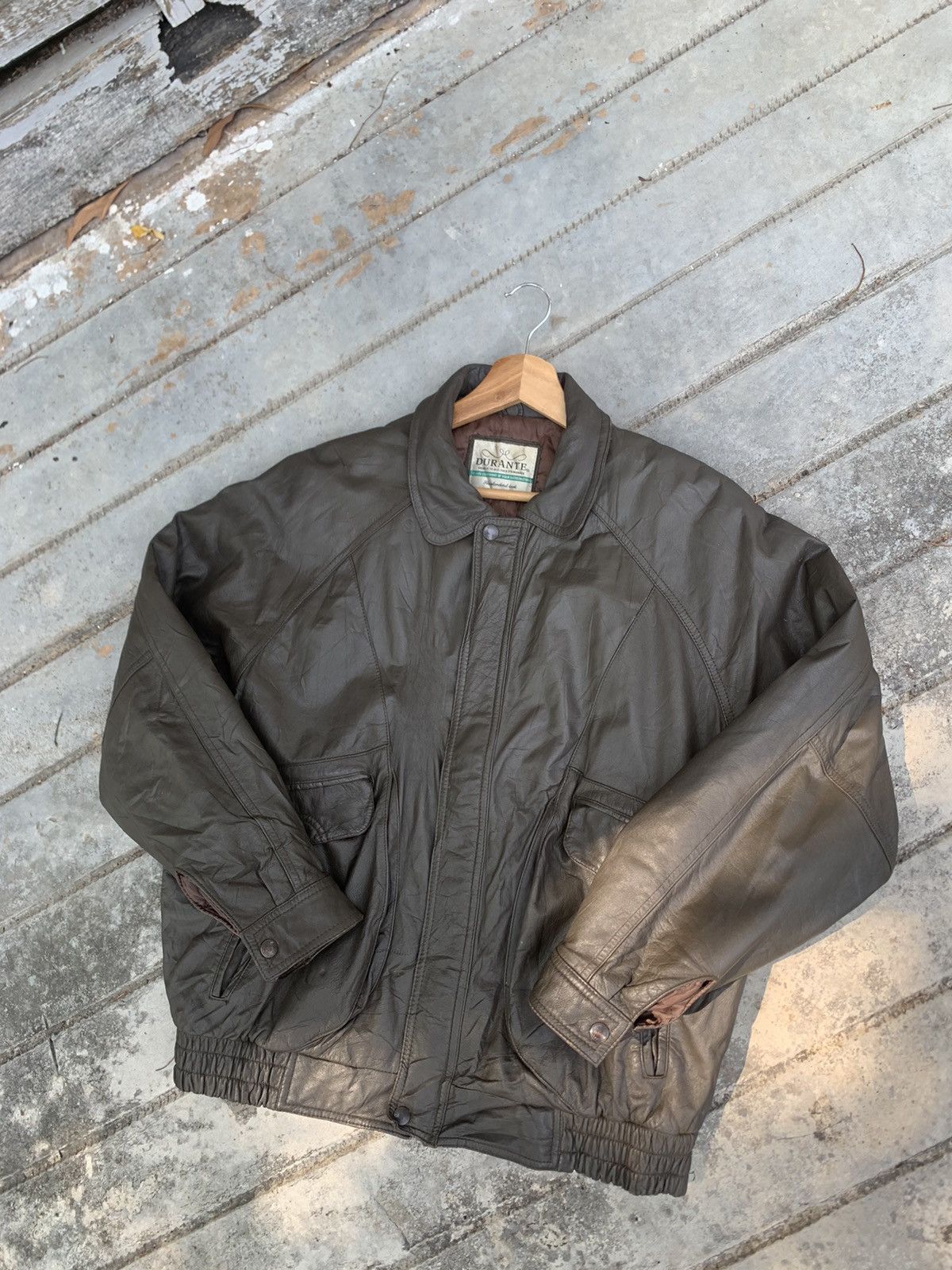 Vintage 👹Vintage Durante Leather Bomber Jacket Size US M / EU 48-50 / 2 - 7 Thumbnail
