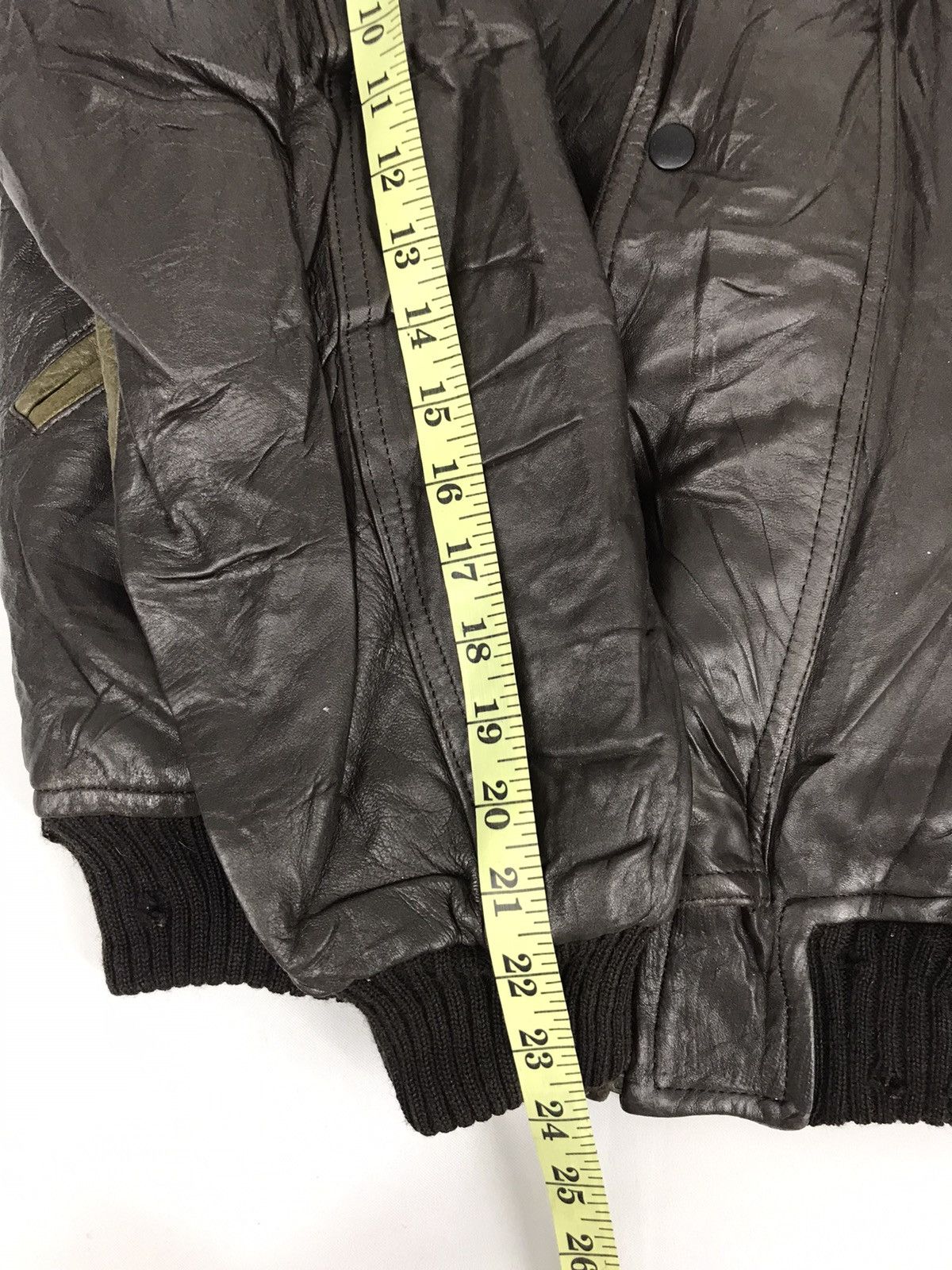Vintage Stanbury British Club Sport Leather Bomber Jacket Padded Size US L / EU 52-54 / 3 - 10 Thumbnail