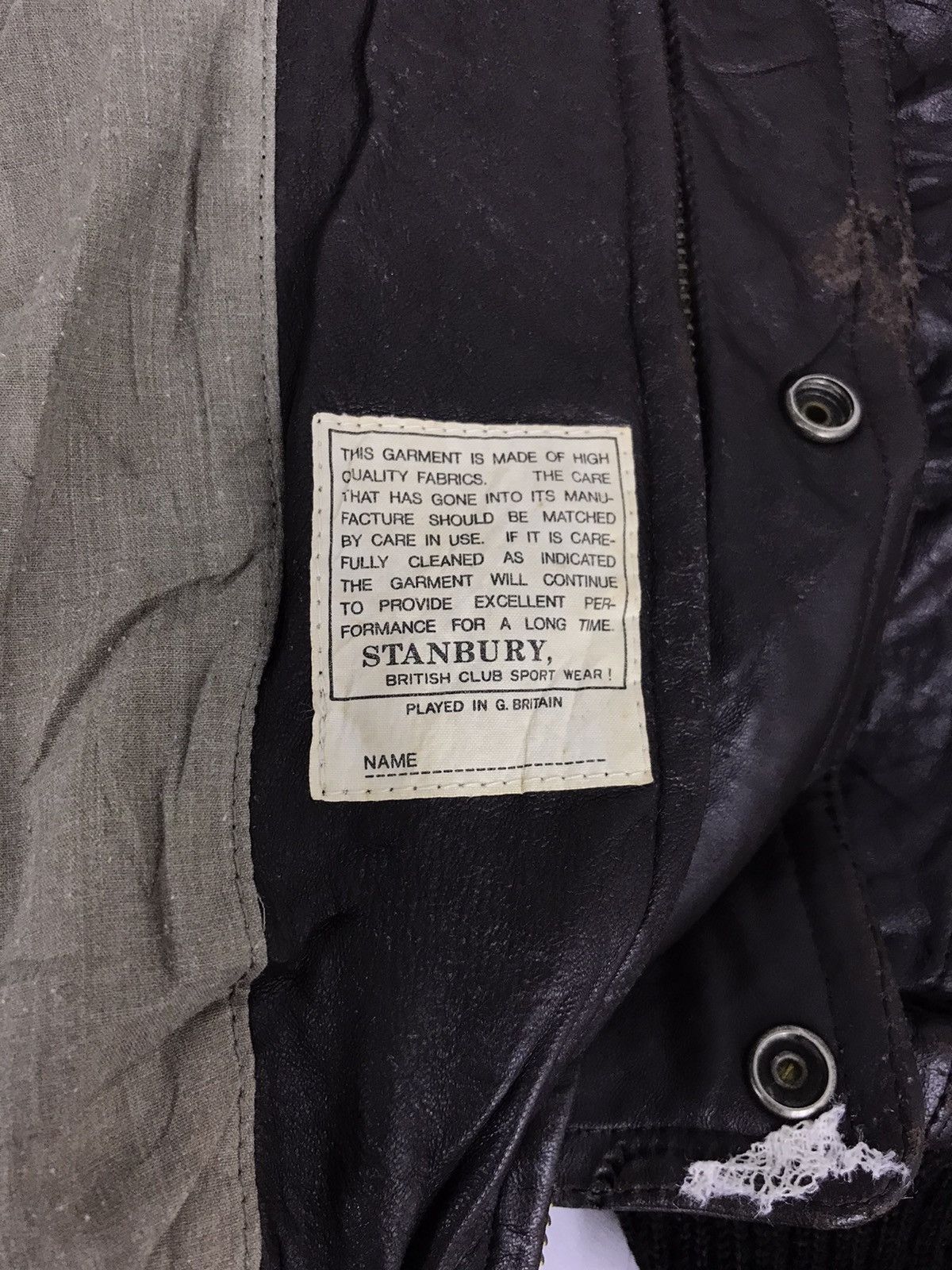 Vintage Stanbury British Club Sport Leather Bomber Jacket Padded Size US L / EU 52-54 / 3 - 6 Thumbnail