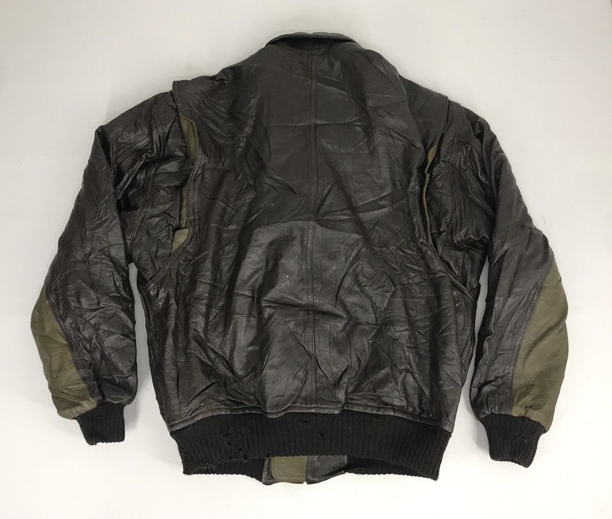 Vintage Stanbury British Club Sport Leather Bomber Jacket Padded Size US L / EU 52-54 / 3 - 5 Thumbnail
