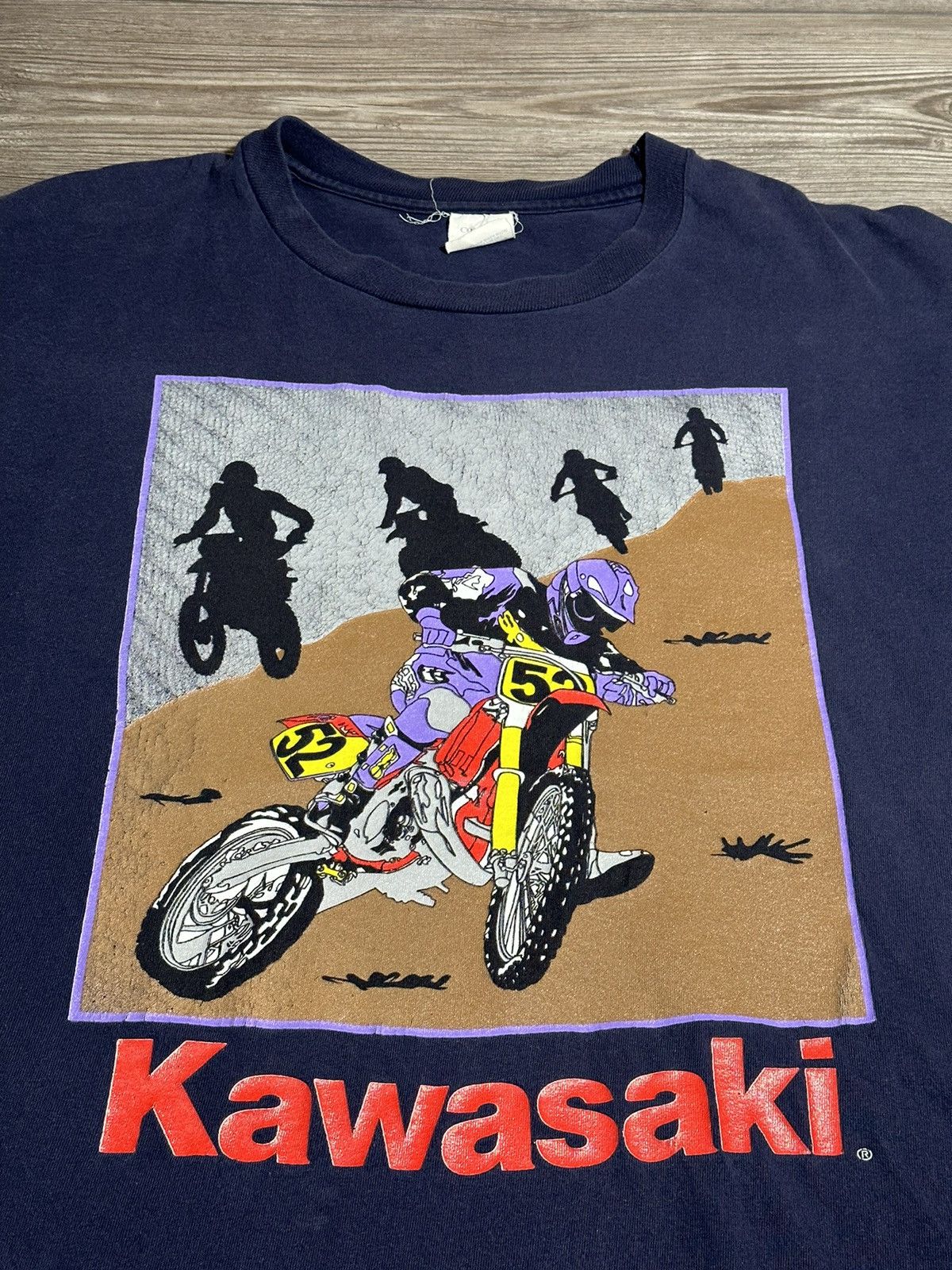 Vintage Vintage Kawasaki Dirtbike T Shirt Size US XL / EU 56 / 4 - 2 Thumbnail