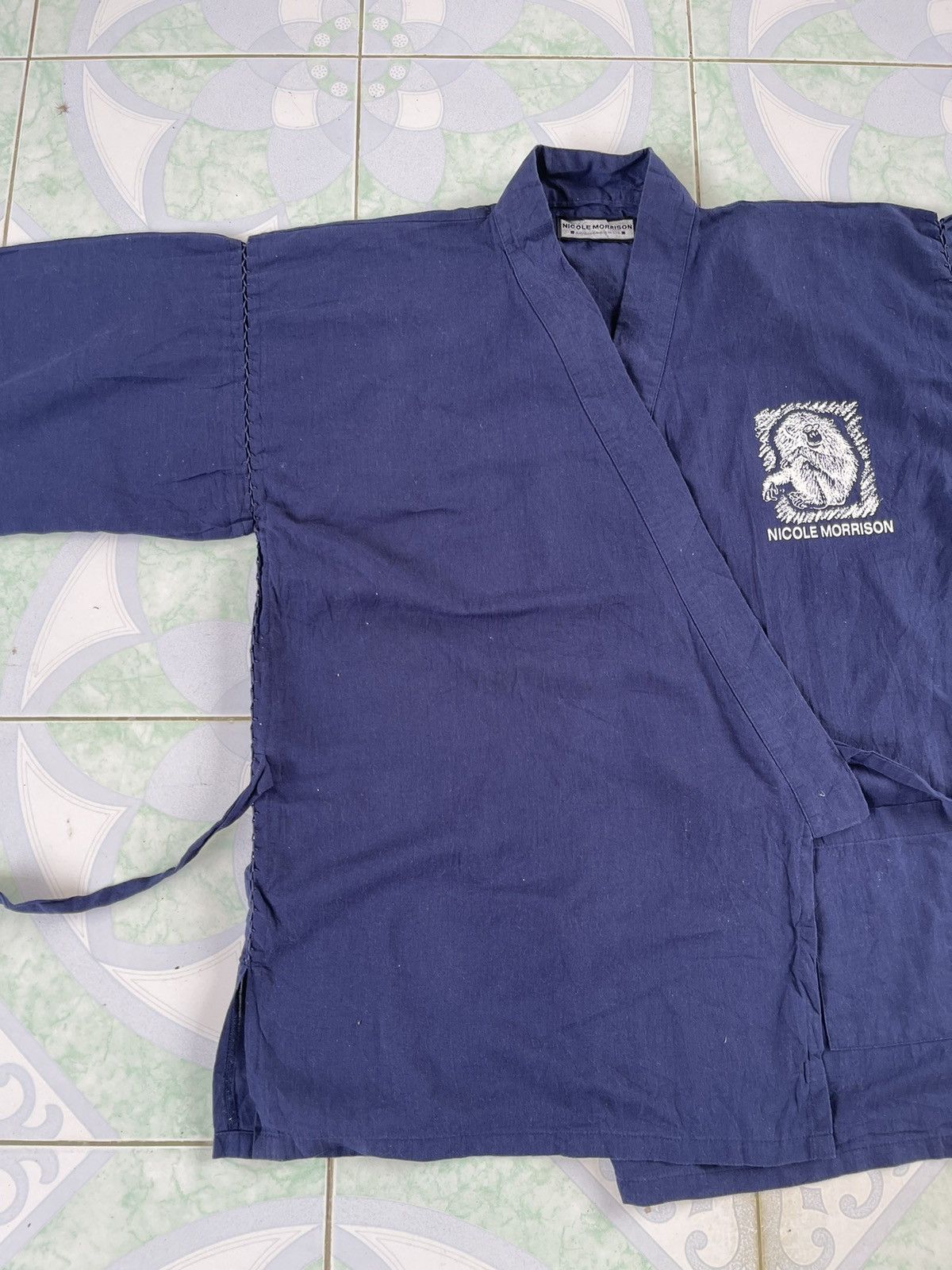 Japanese Brand Vtg Nicole Morrison Chimpanzee Graphic Noragi Wrap Jacket Size US M / EU 48-50 / 2 - 7 Thumbnail