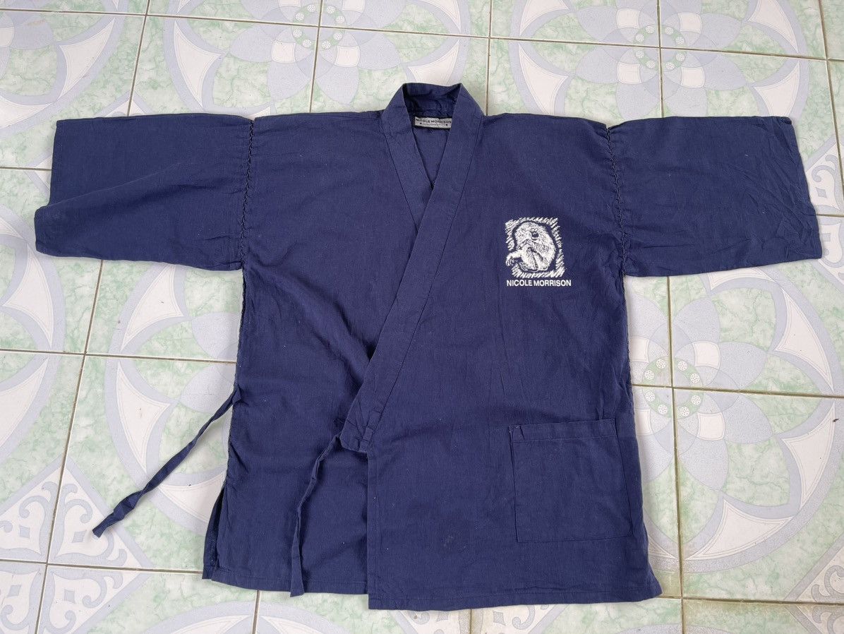 Japanese Brand Vtg Nicole Morrison Chimpanzee Graphic Noragi Wrap Jacket Size US M / EU 48-50 / 2 - 2 Thumbnail