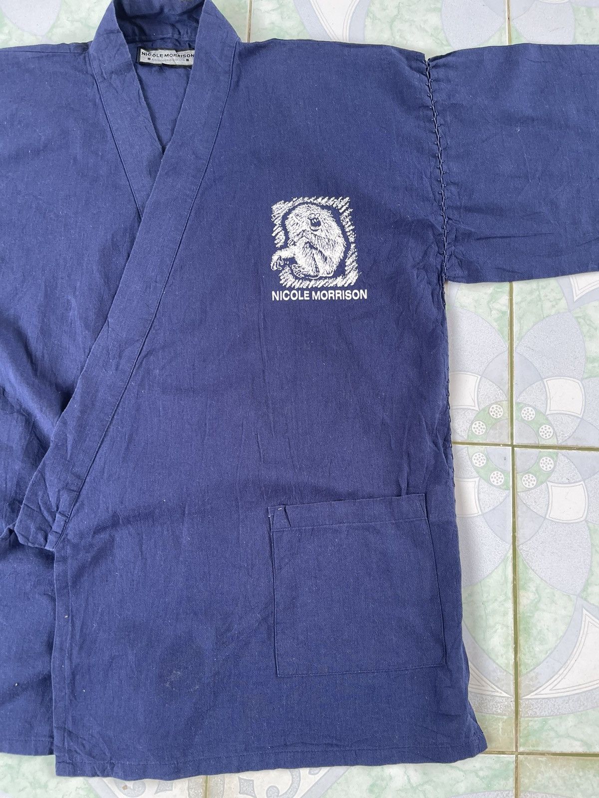 Japanese Brand Vtg Nicole Morrison Chimpanzee Graphic Noragi Wrap Jacket Size US M / EU 48-50 / 2 - 3 Thumbnail