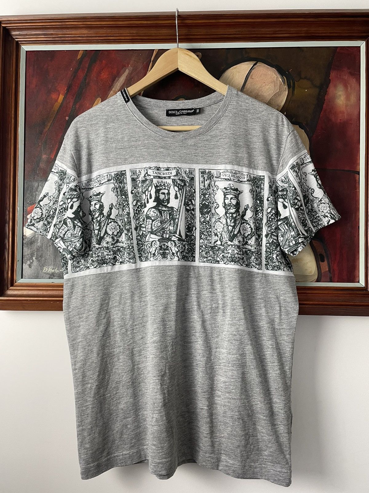 Dolce & Gabbana Archive King Card Print Tee Designer Rare