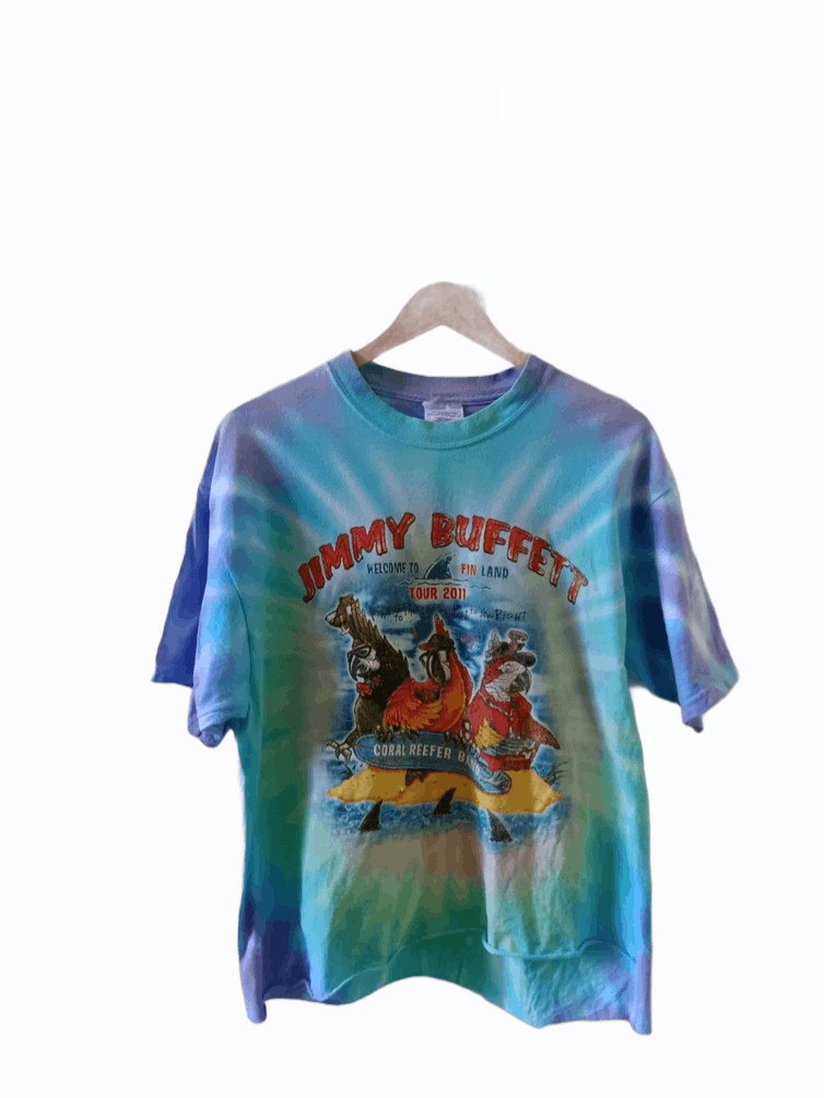 Band Tees × Vintage Distressed Jimmy Buffet Crop T Shirt Size US L / EU 52-54 / 3 - 2 Thumbnail