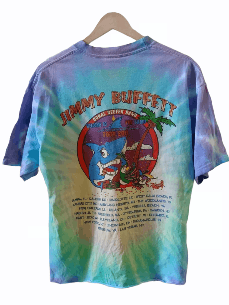 Band Tees × Vintage Distressed Jimmy Buffet Crop T Shirt Size US L / EU 52-54 / 3 - 4 Thumbnail