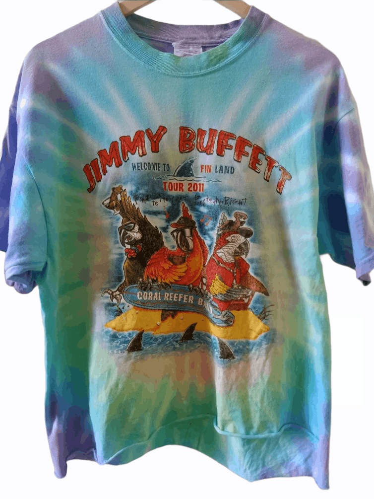 Band Tees × Vintage Distressed Jimmy Buffet Crop T Shirt Size US L / EU 52-54 / 3 - 1 Thumbnail