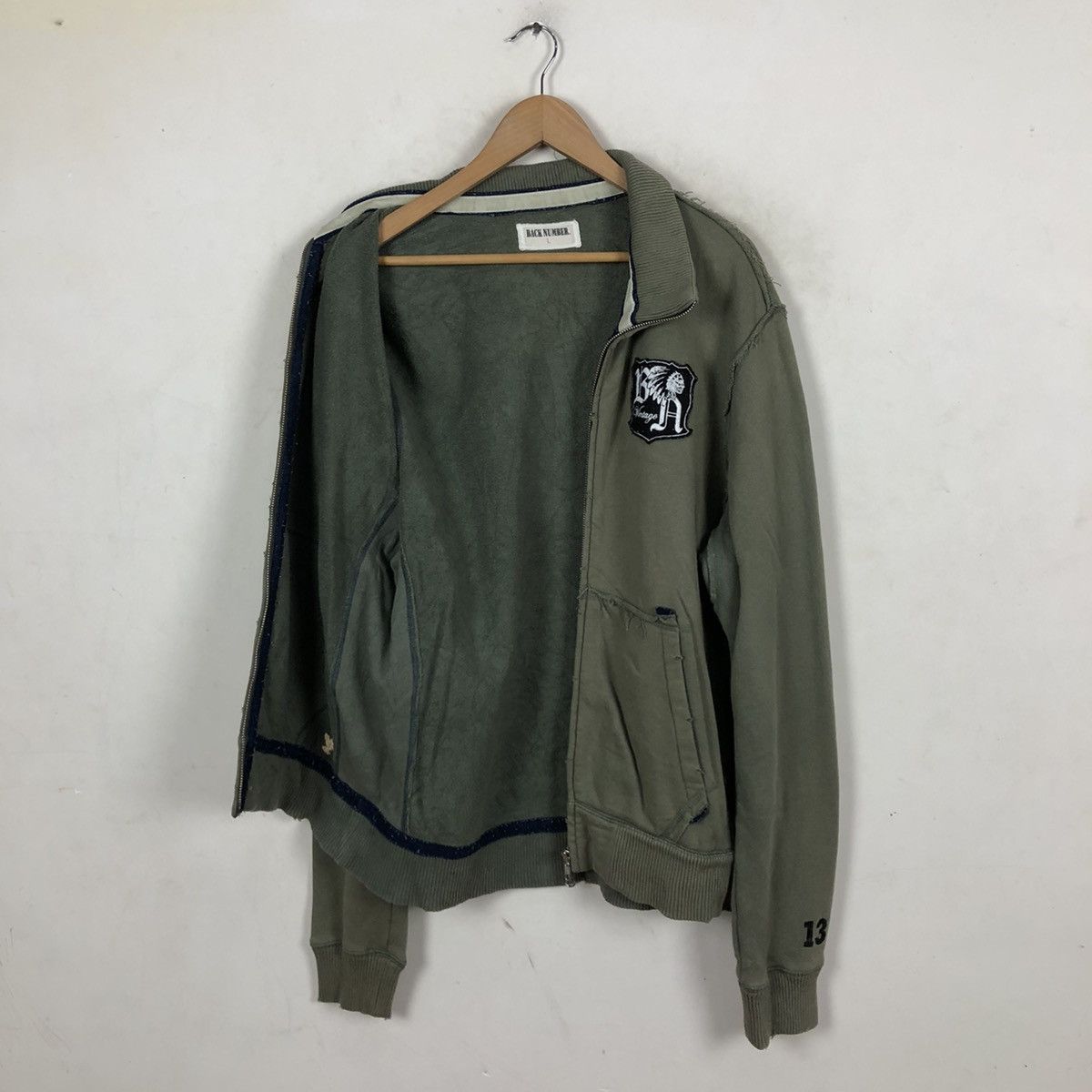 Japanese Brand BACK NUMBER TRACKTOP MILITARY ARMY DESIGN Size US L / EU 52-54 / 3 - 10 Thumbnail
