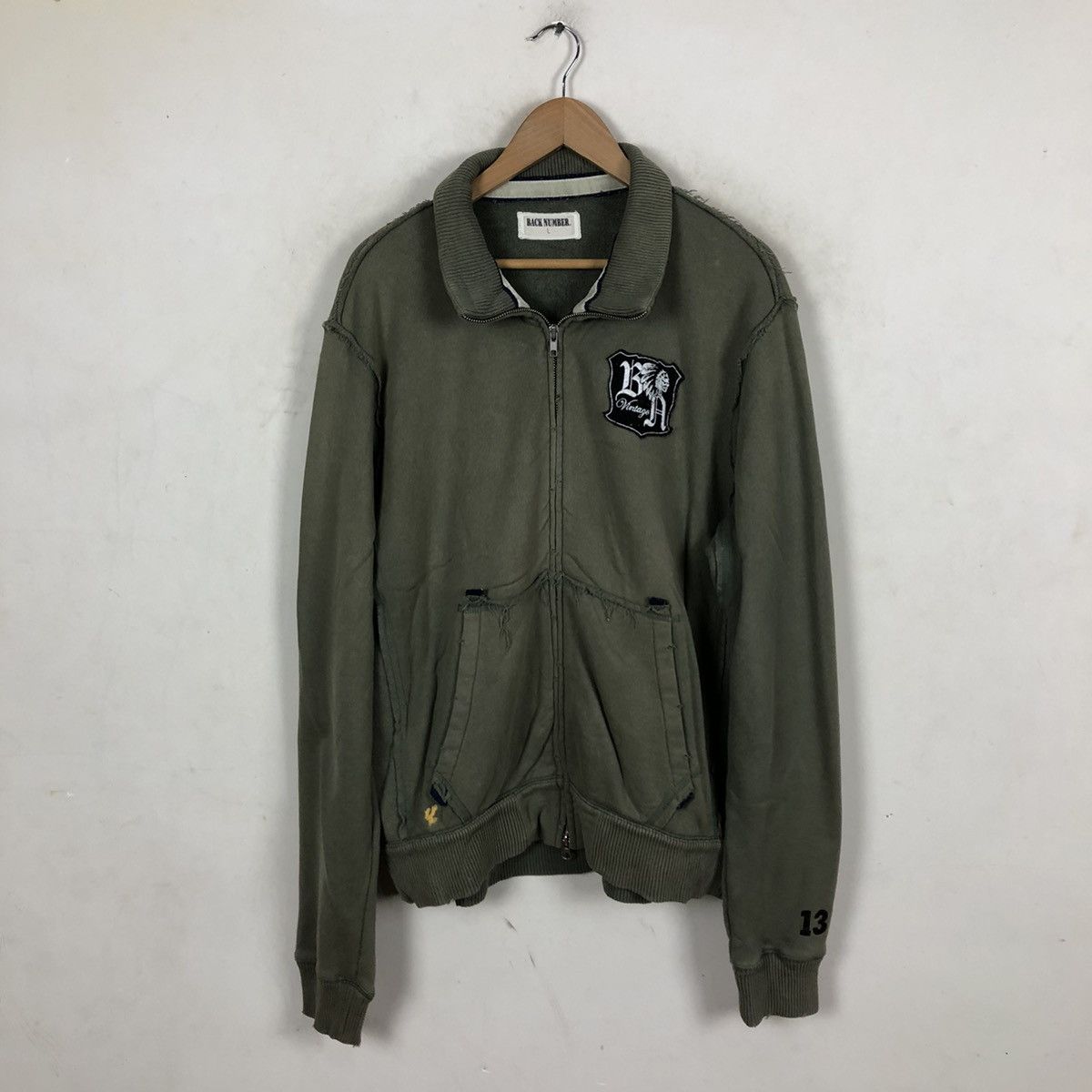 Japanese Brand BACK NUMBER TRACKTOP MILITARY ARMY DESIGN Size US L / EU 52-54 / 3 - 9 Thumbnail