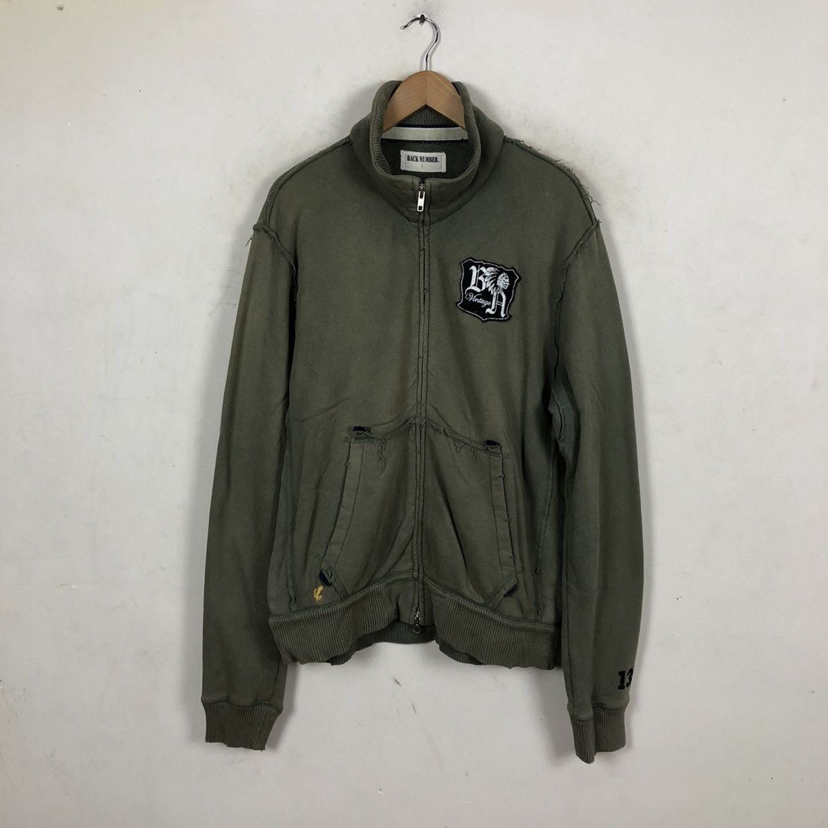 Japanese Brand BACK NUMBER TRACKTOP MILITARY ARMY DESIGN Size US L / EU 52-54 / 3 - 2 Thumbnail