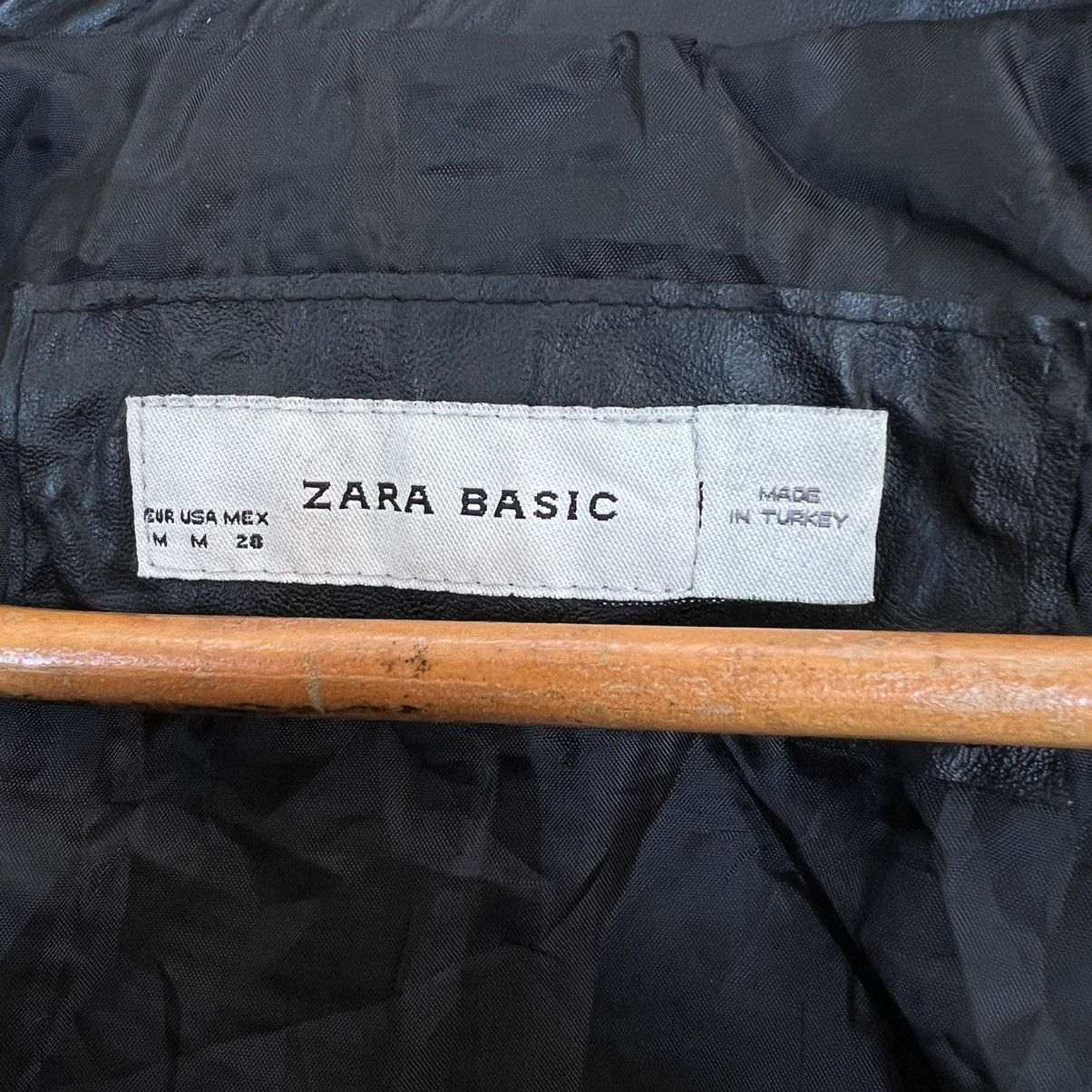Japanese Brand VINTAGE ZARA BASIC BIKER PARACHUTE LEATHER JACKET Size US M / EU 48-50 / 2 - 10 Thumbnail