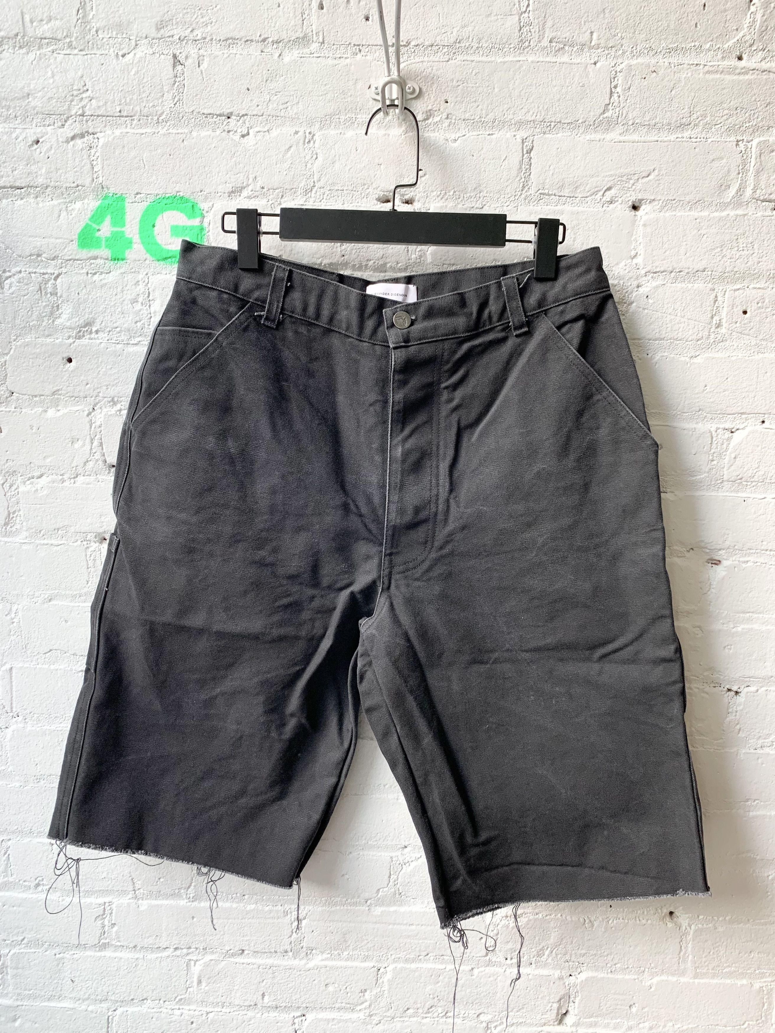 image of Alexander Digenova Charcoal Cut-Off Baggy Pants, Men's (Size 32)