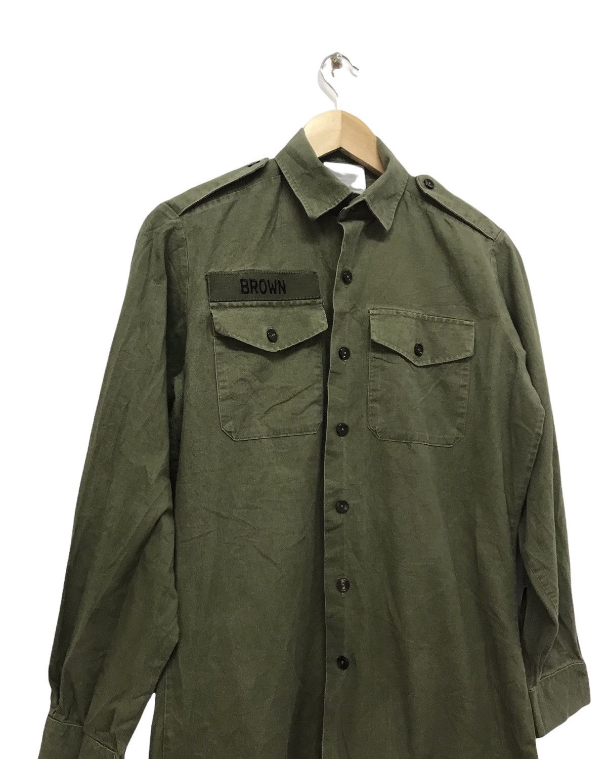 Vintage Vintage Army Selvedge Button Up Shirt Size US M / EU 48-50 / 2 - 3 Thumbnail