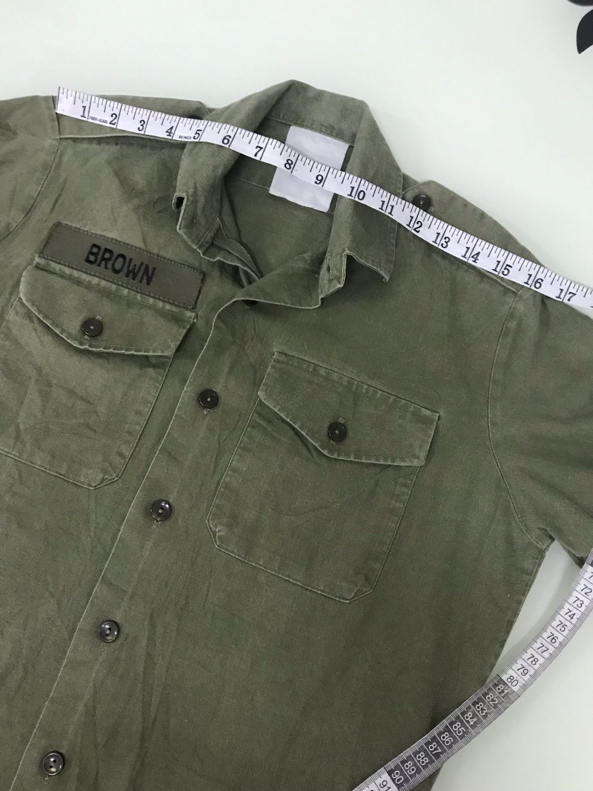 Vintage Vintage Army Selvedge Button Up Shirt Size US M / EU 48-50 / 2 - 14 Thumbnail