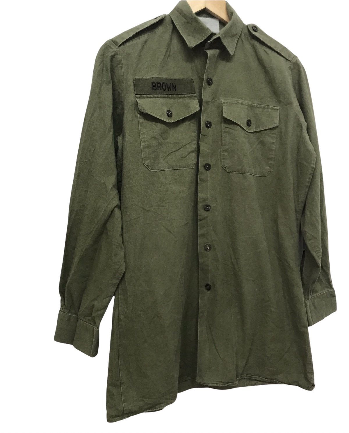 Vintage Vintage Army Selvedge Button Up Shirt Size US M / EU 48-50 / 2 - 2 Thumbnail