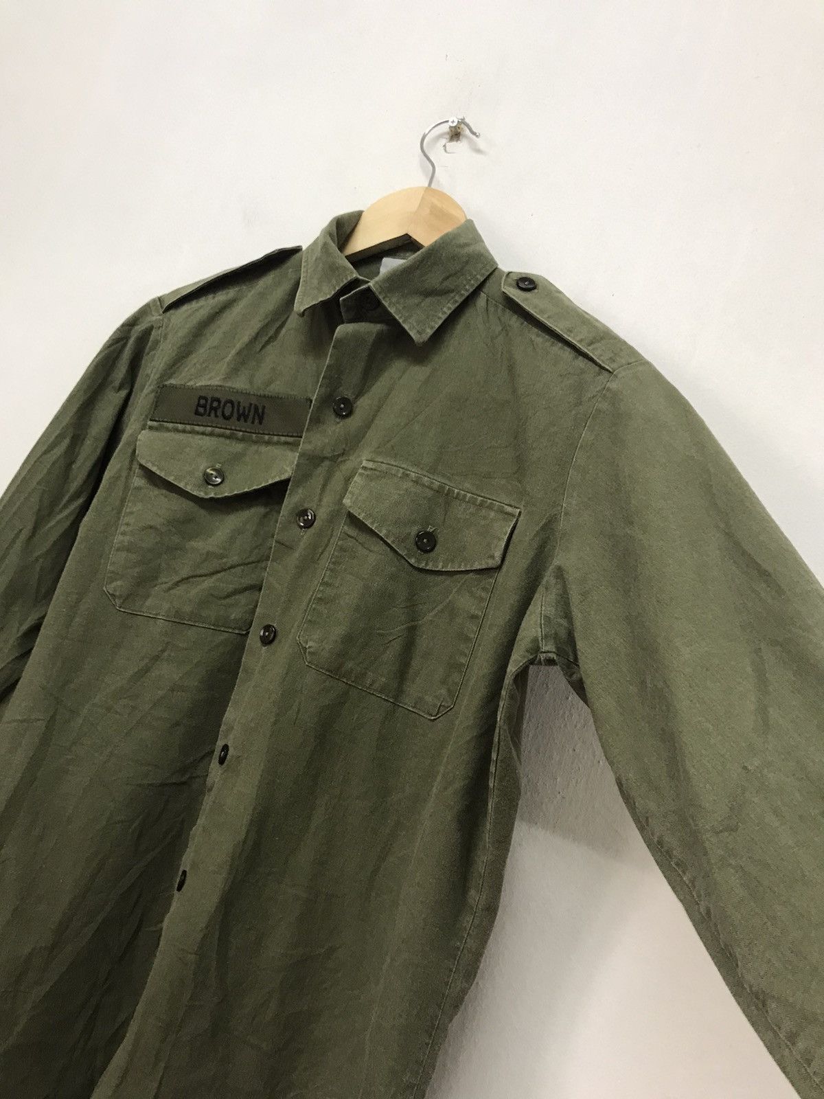 Vintage Vintage Army Selvedge Button Up Shirt Size US M / EU 48-50 / 2 - 7 Thumbnail