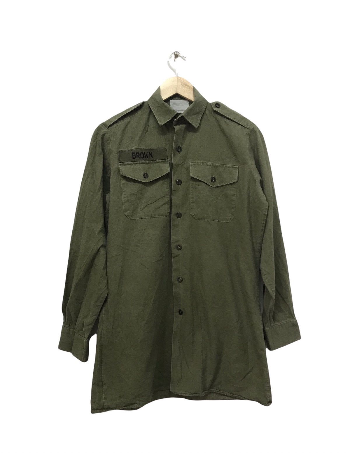 Vintage Vintage Army Selvedge Button Up Shirt Size US M / EU 48-50 / 2 - 1 Thumbnail