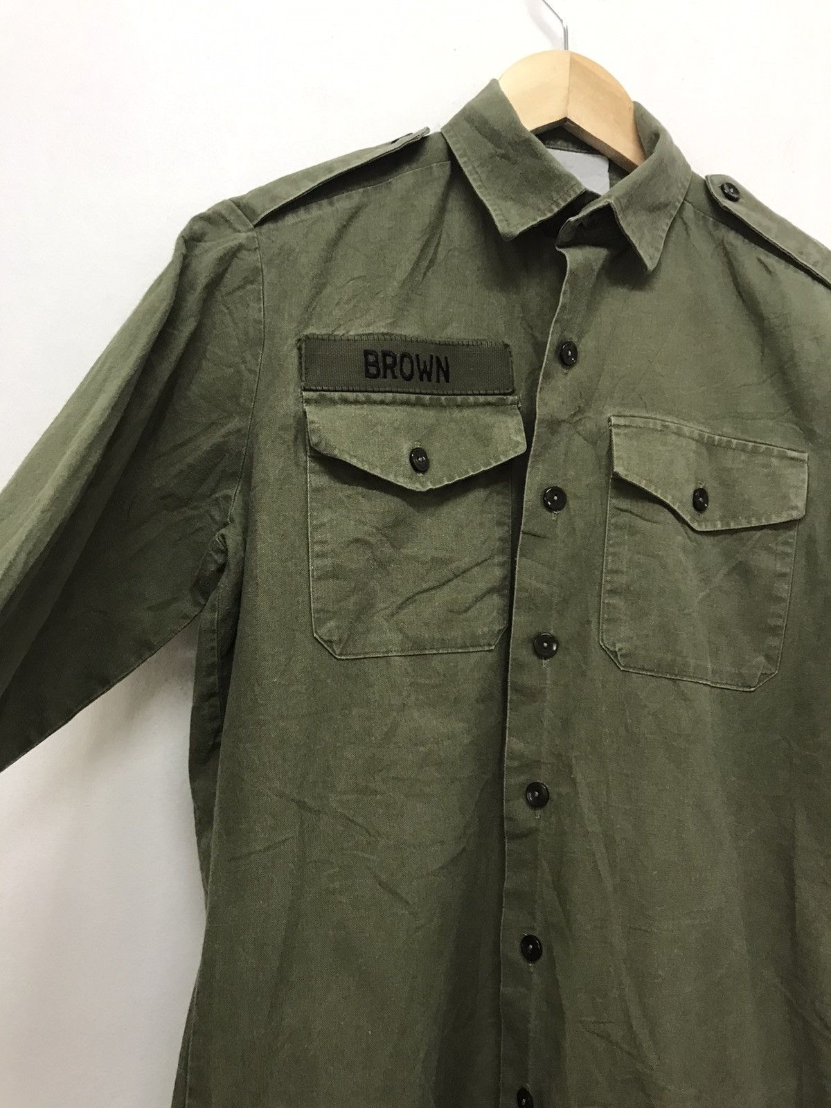 Vintage Vintage Army Selvedge Button Up Shirt Size US M / EU 48-50 / 2 - 8 Thumbnail