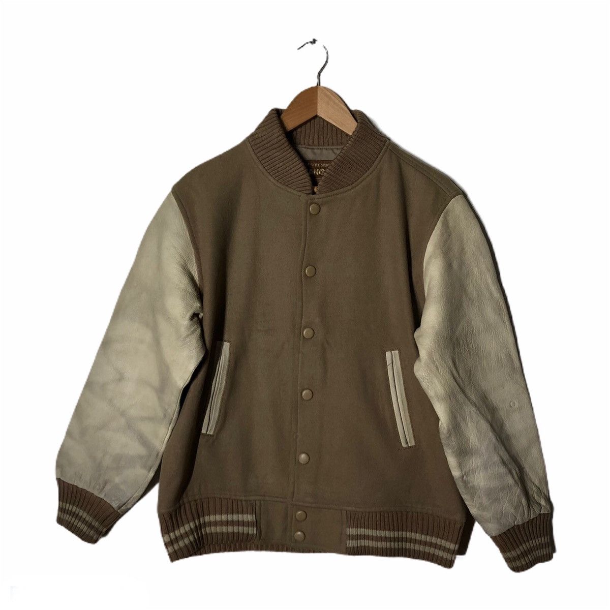 Vintage Leather Varsity Jacket Hang Ten Sports Wear