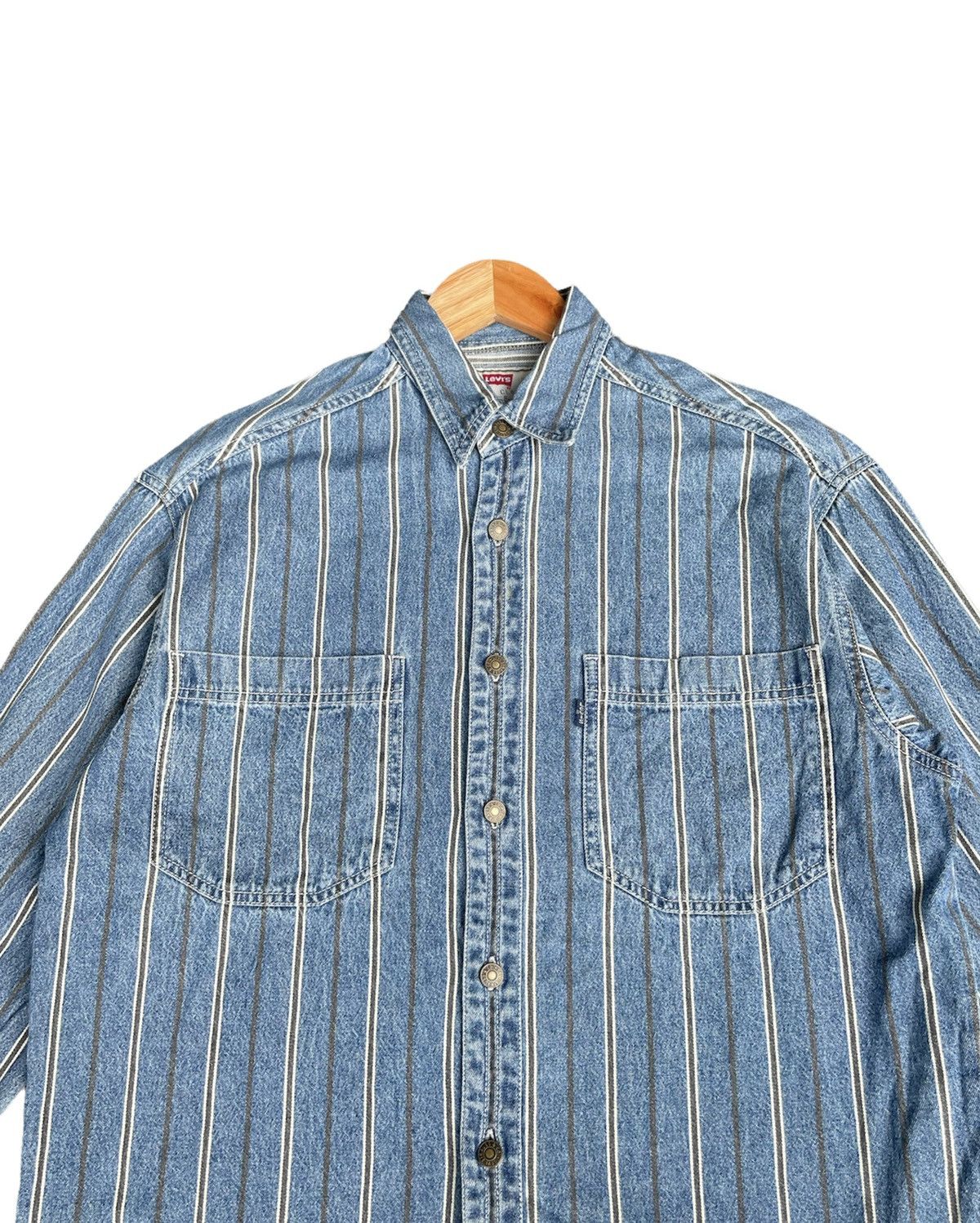 Levi's Vintage Levis Blue Tag Denim Shirt Size US L / EU 52-54 / 3 - 6 Thumbnail