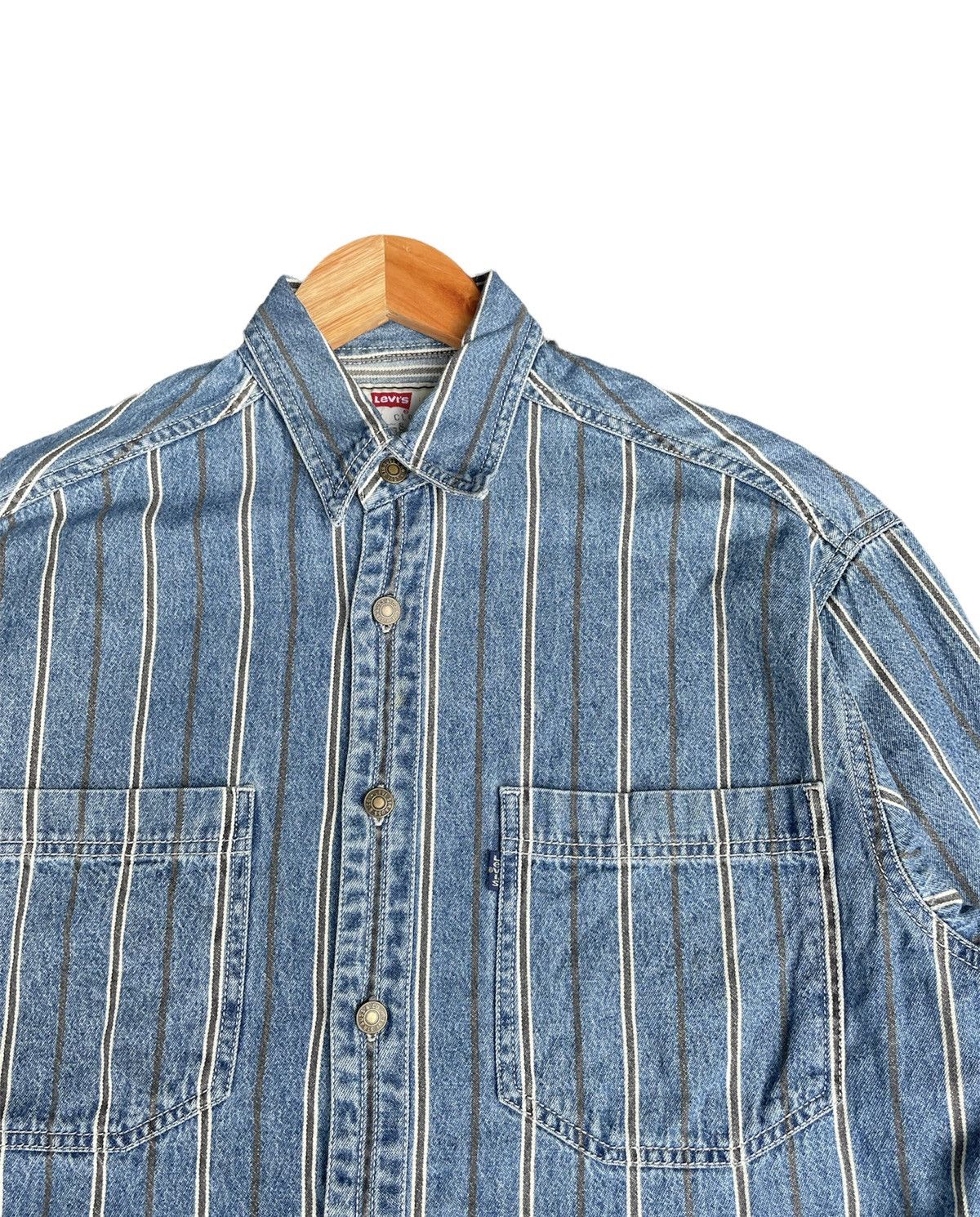 Levi's Vintage Levis Blue Tag Denim Shirt Size US L / EU 52-54 / 3 - 7 Thumbnail